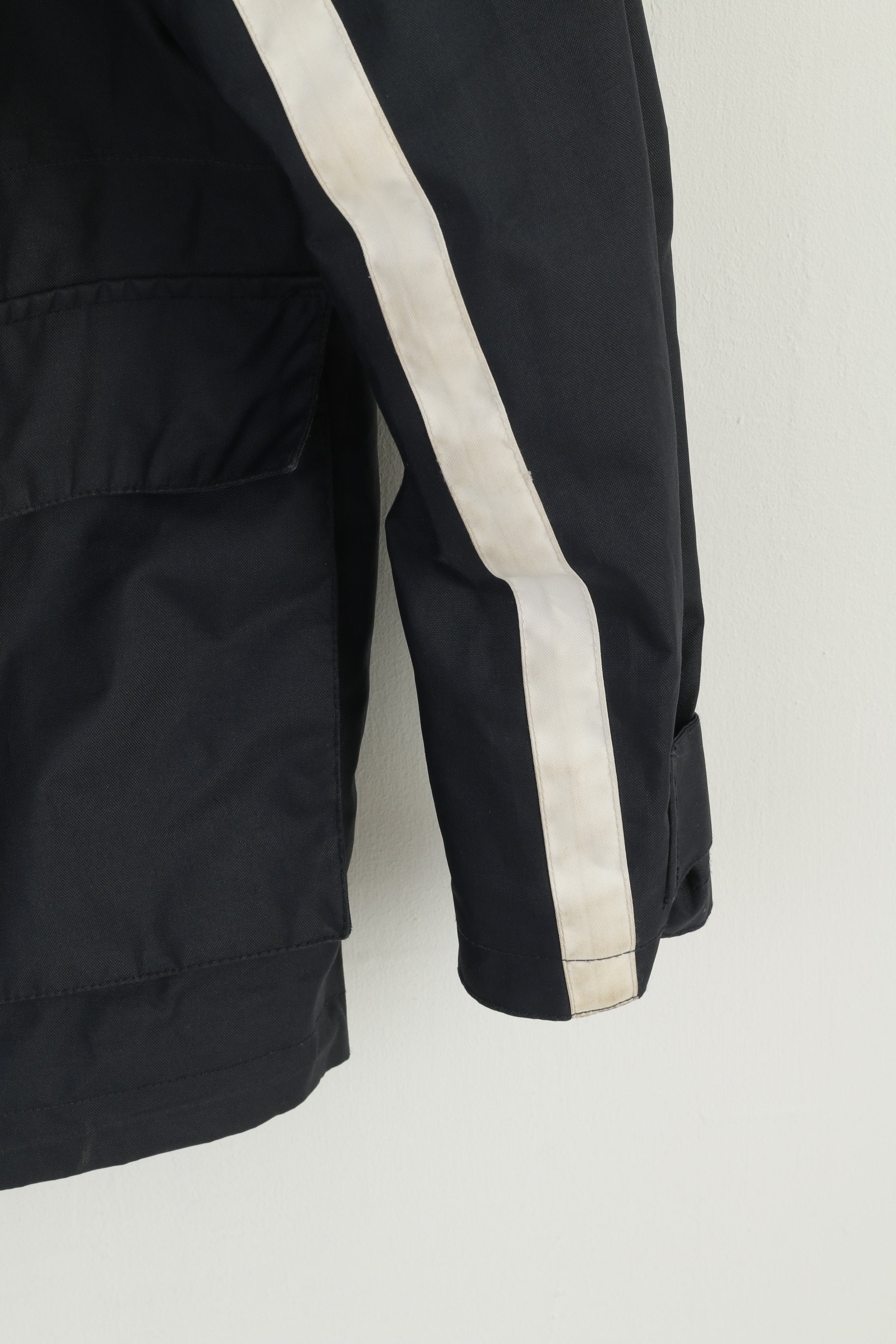 Stormberg Men S Jacket Navy  PU Coated Hooded Reflective Outdoor Zip Up Top