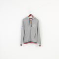 Camargue Men M Sweatshirt Grey Hoodie Full Zipper Hood Cotton Top 