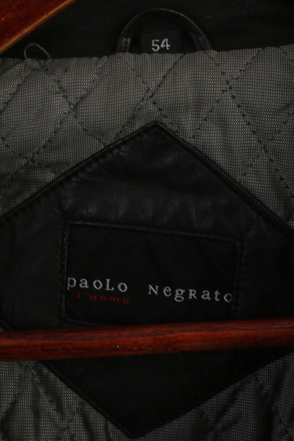 Paolo Negrato Men 54 L Jacket Black Soft Leather Classic Full Zipper Top