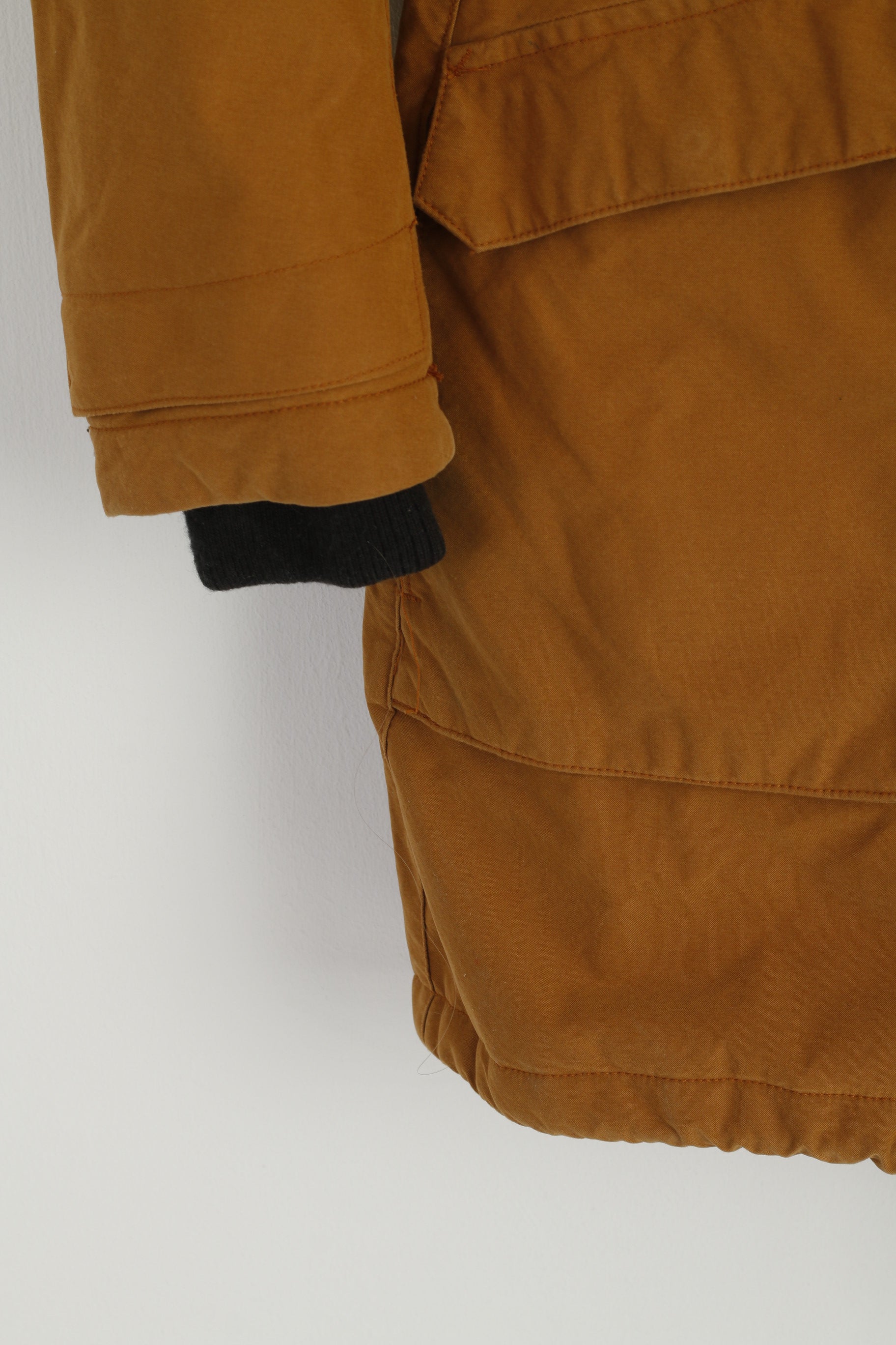 Helly Hansen Women XS Long Jacket Mustard Hooded Nylon Outdoor Parka Top