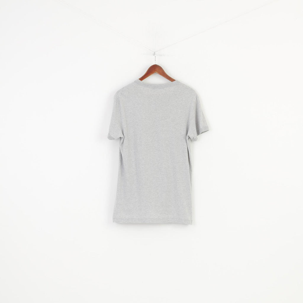 Dolce&amp;Gabbana Camicia Uomo 54 M Top Sportivo Manica Corta in Cotone Grigio Vintage Rocky