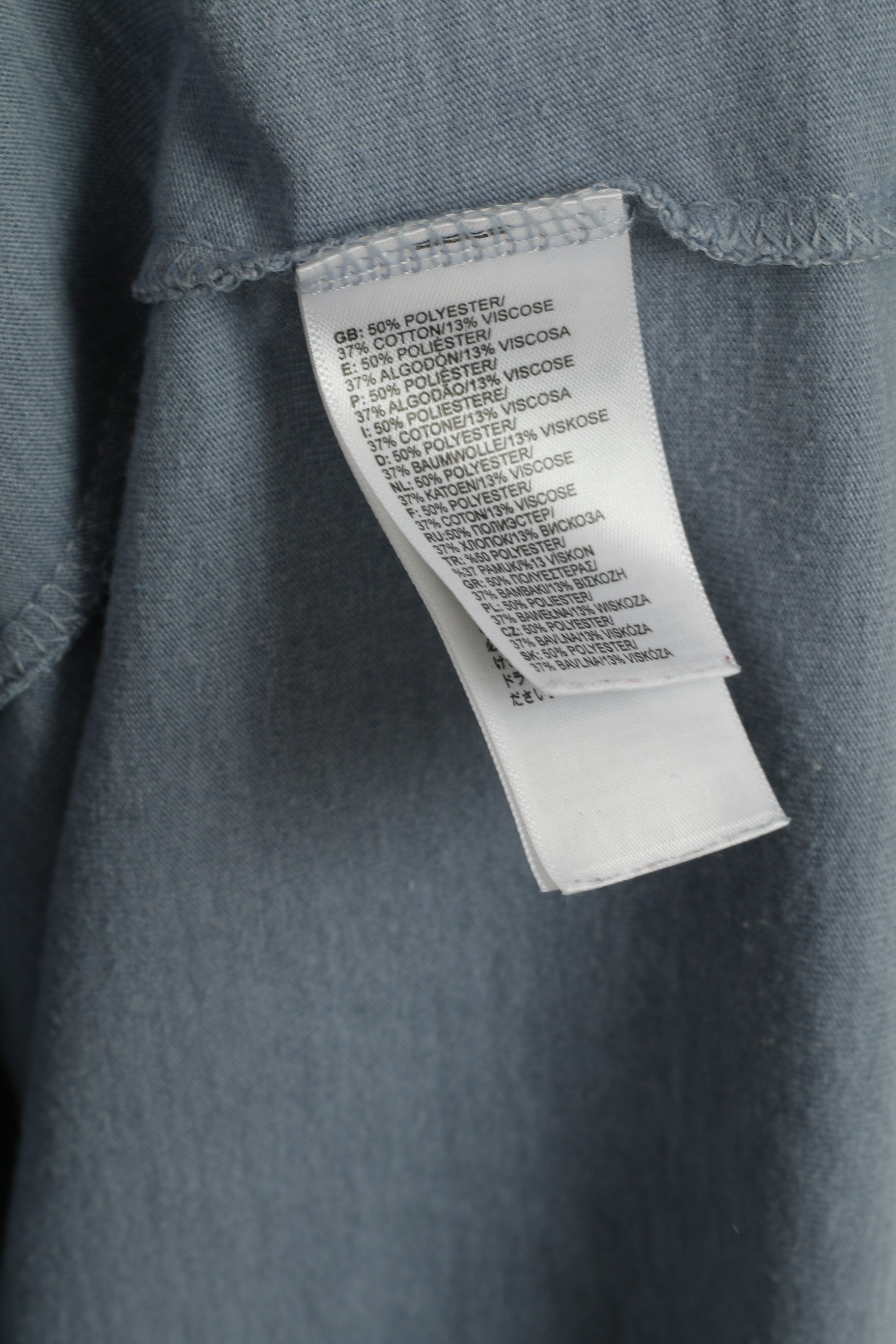 The North face Men XL Shirt Blue Cotton Hooded Long Sleeve Blouse Top