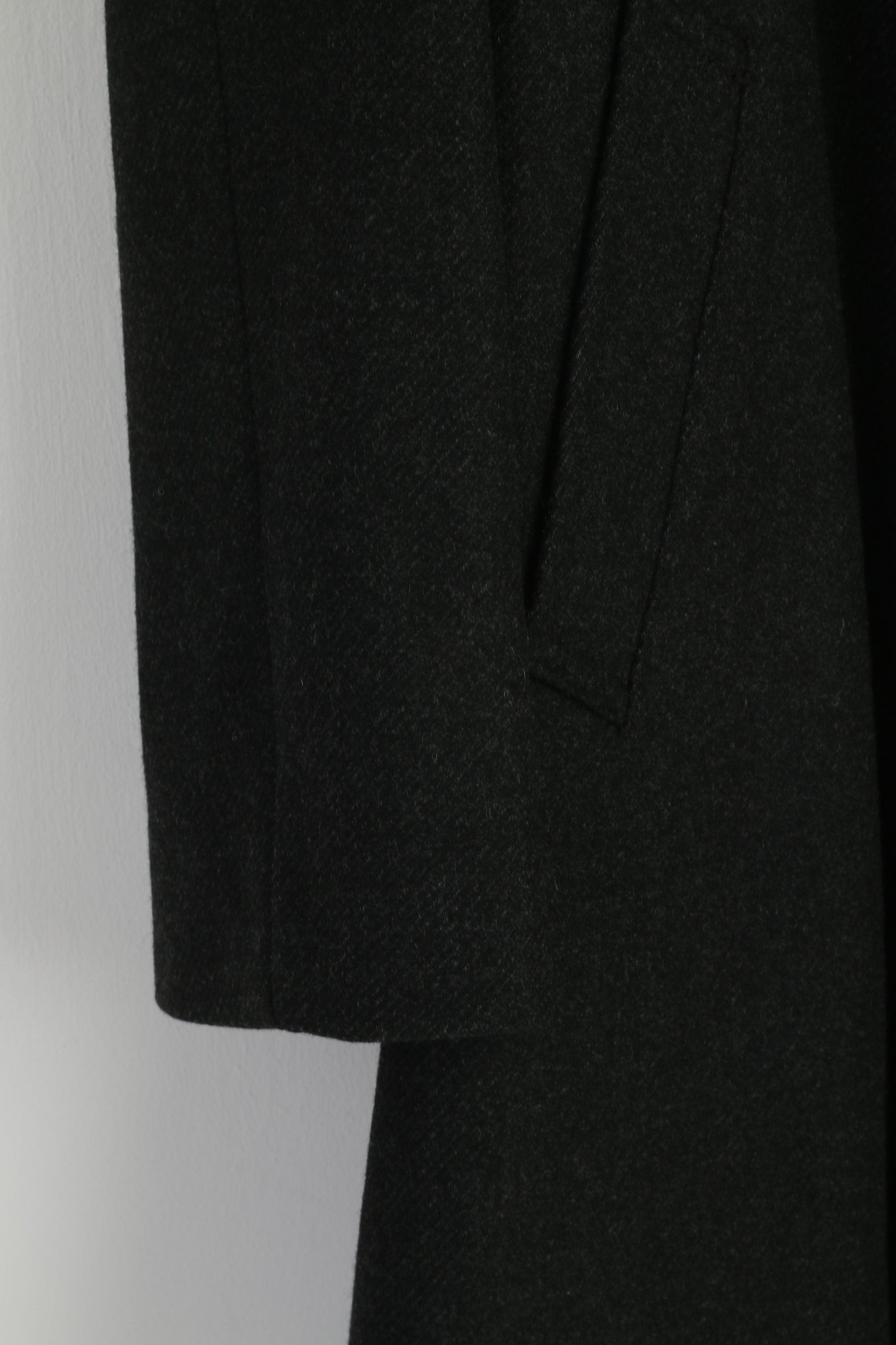 Norwind Men M Coat Charcoal Wool Made in Norway Classic Single Breasted Top