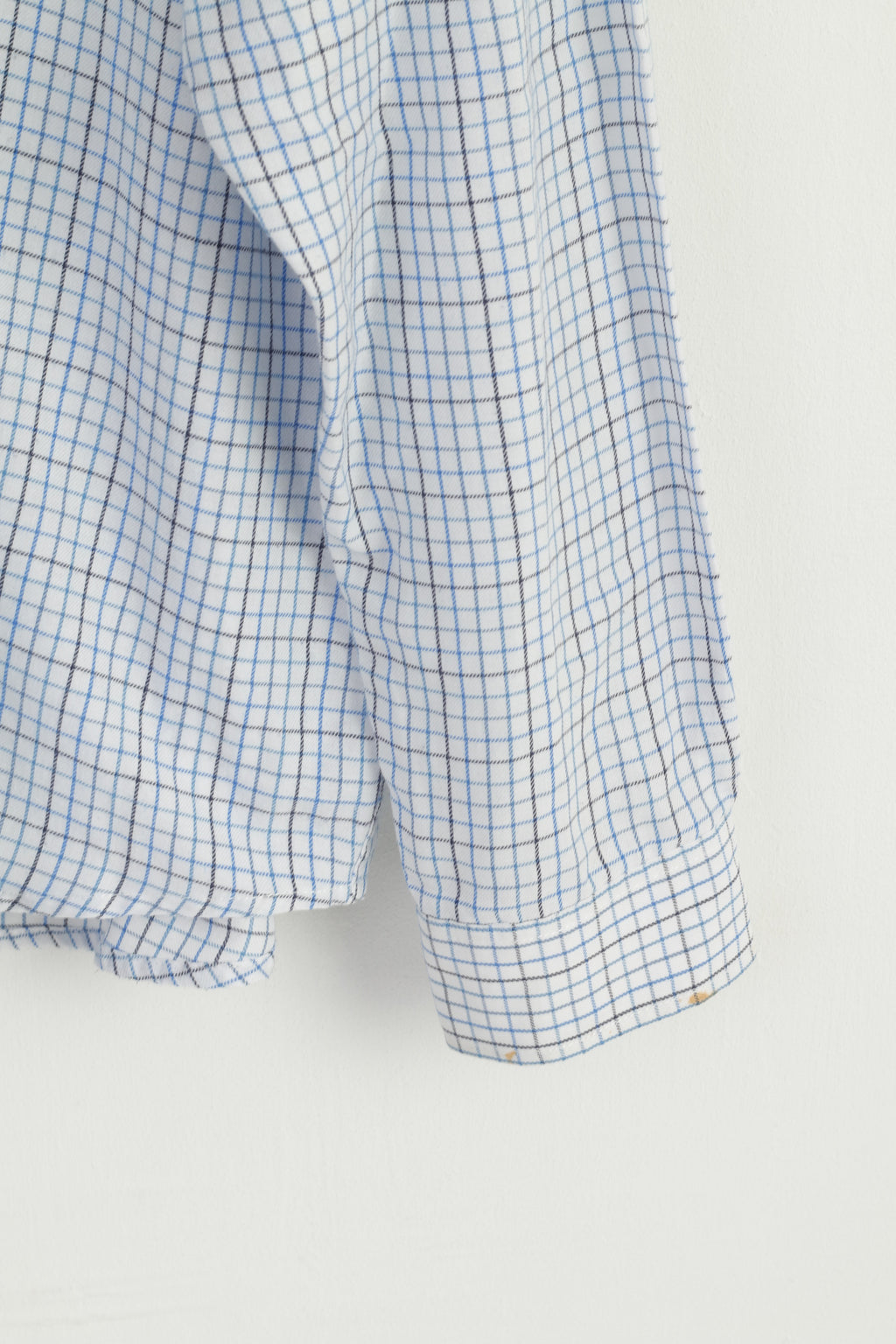 James Pringle Men XL Casual Shirt White Blue Check Cotton Long Sleeve Top