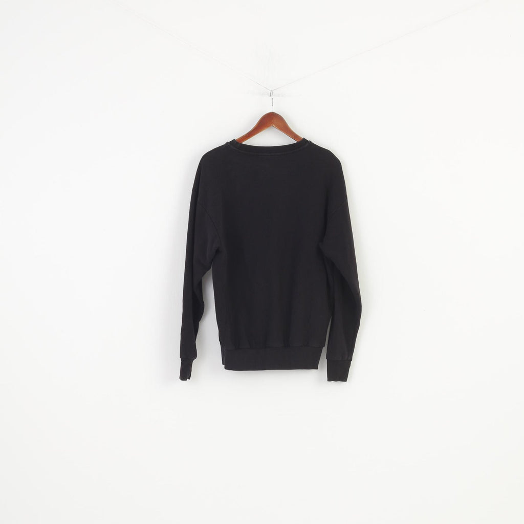 H&M Woman M Sweatshirt Black Cotton Haloween Glowing Inscription Sport Top