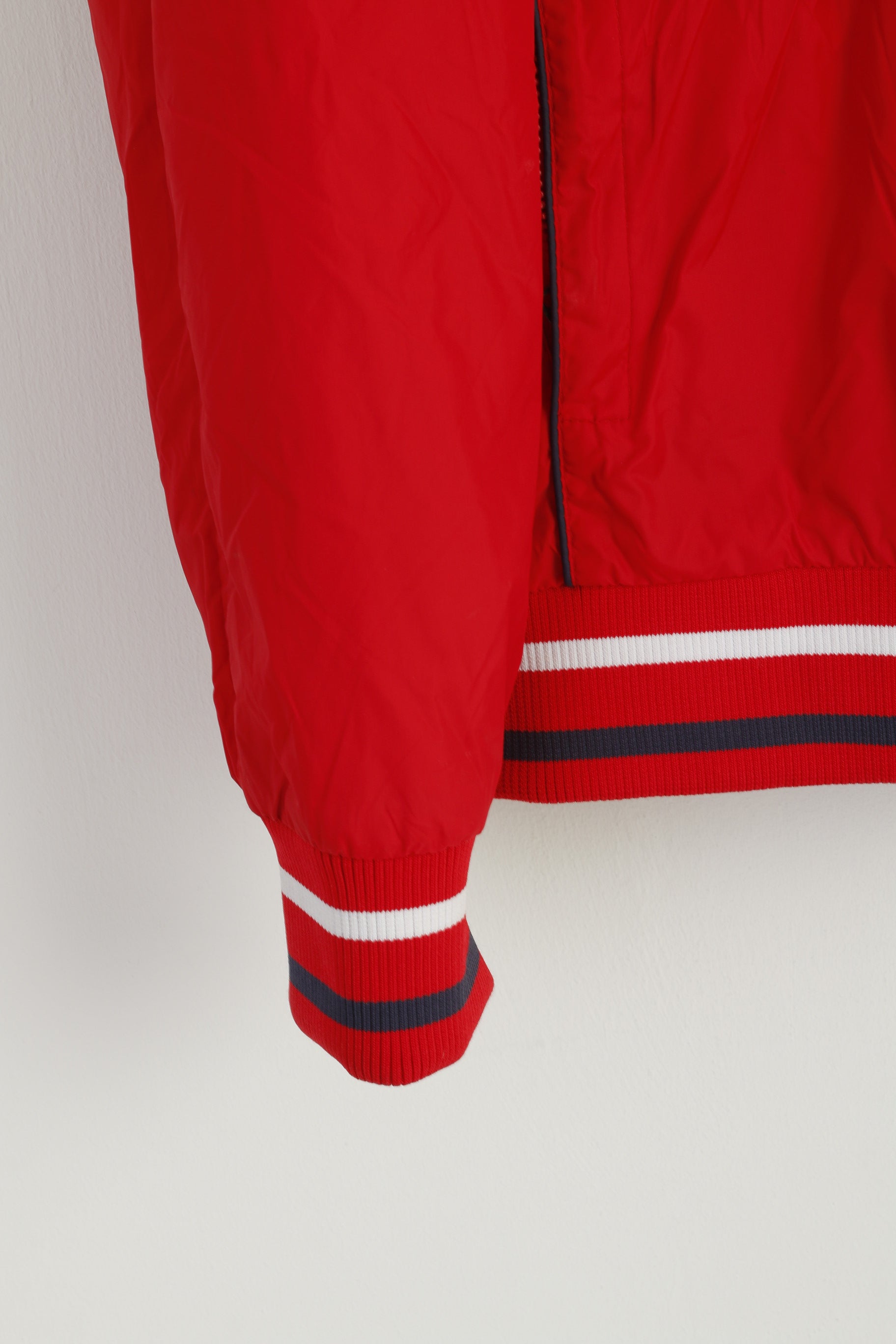 Q&A Women XXL Jacket Red Nylon Italia Hooded Full Zipper padded Unisex Top