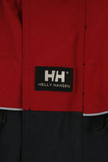 Helly Hansen Hommes L Veste Rembourrée Imperméable À Capuche Amovible Bleu Marine Pleine Double Fermeture Éclair Vêtements D'extérieur Haut