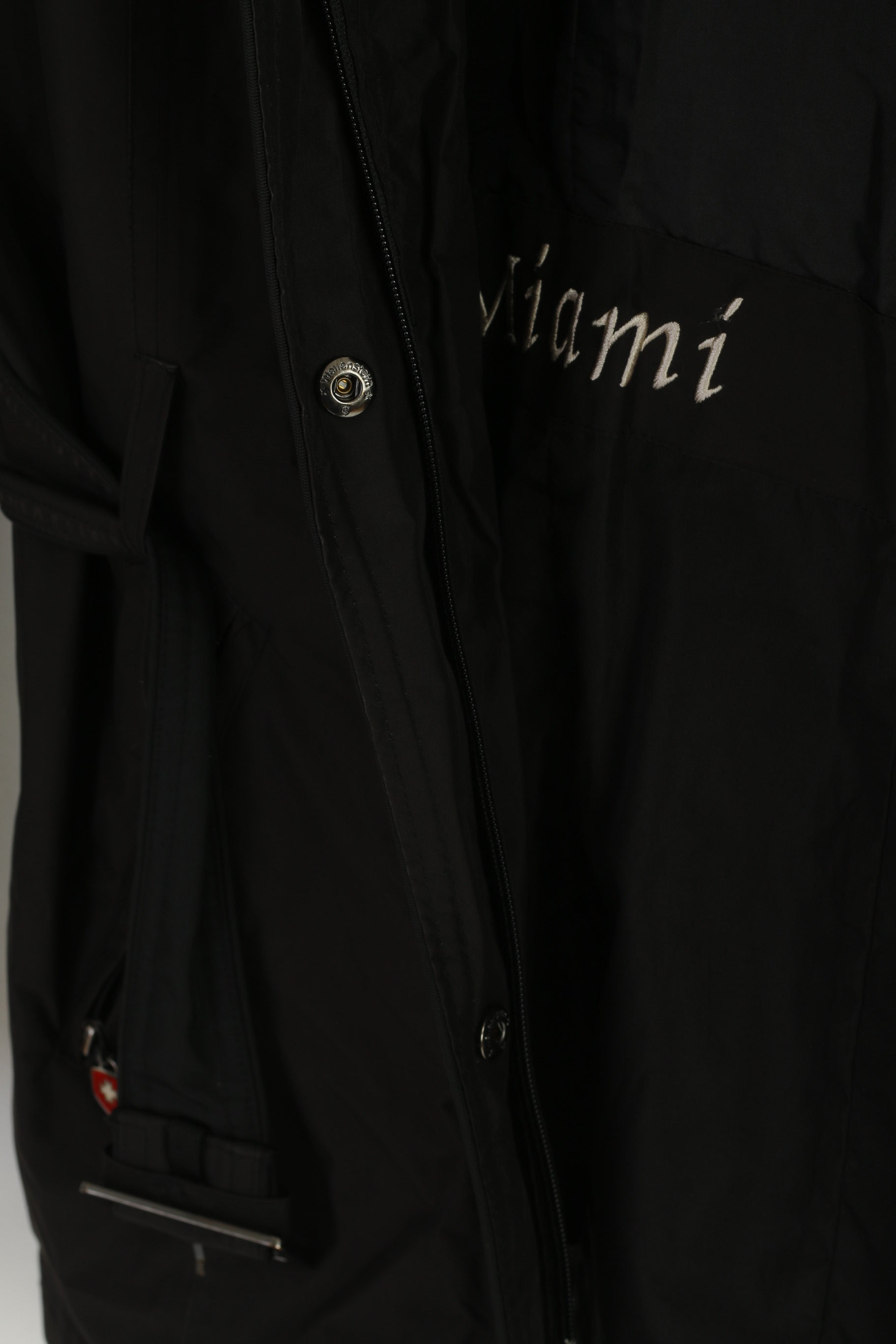 Wellensteyn Women M (S) Jacket Black Miami Long Belted Full Zipper Casual Top