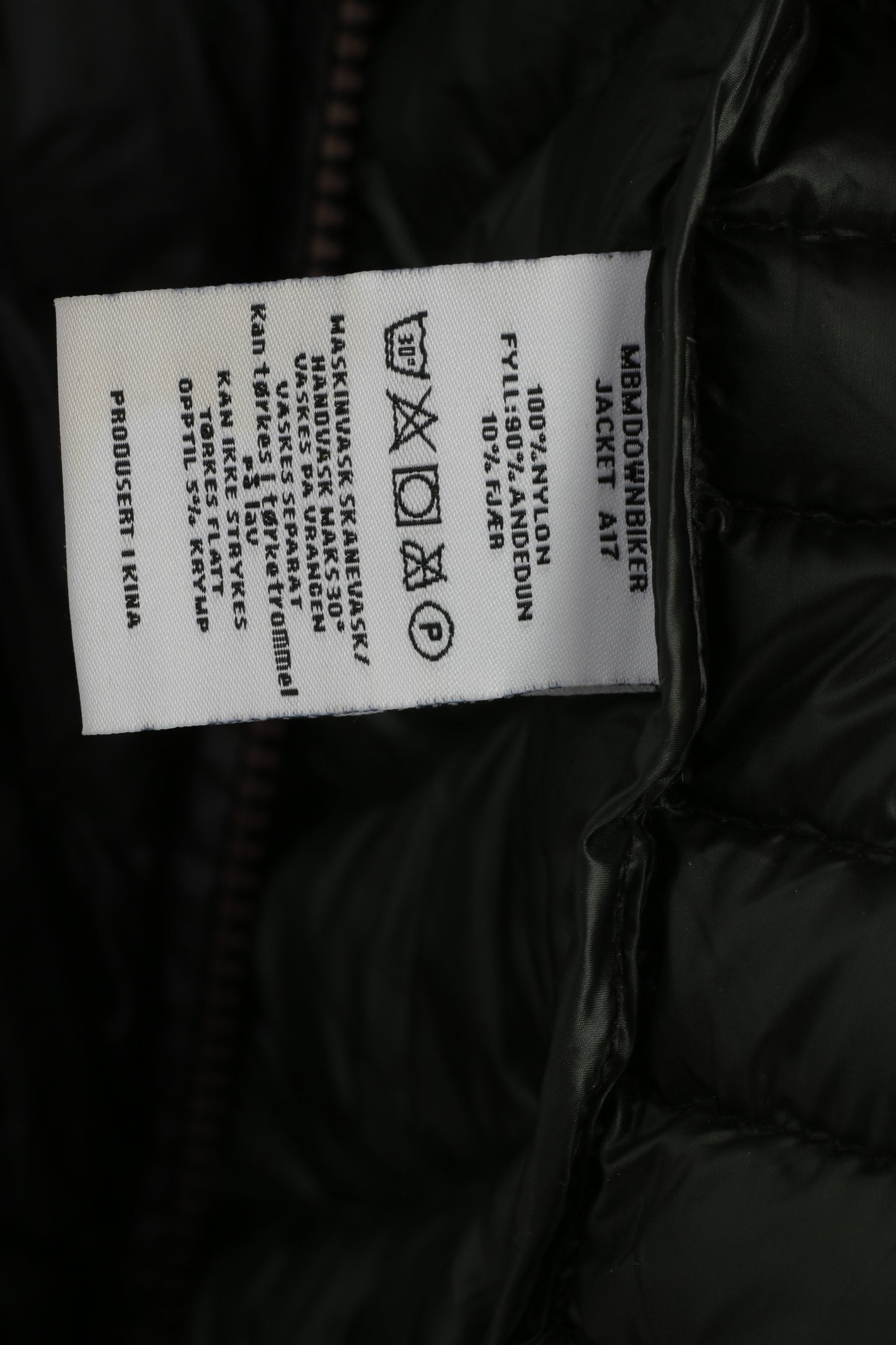 Made By Monkeys Veste M pour homme en nylon imperméable noir avec fermeture éclair complète rembourrée pour l'extérieur