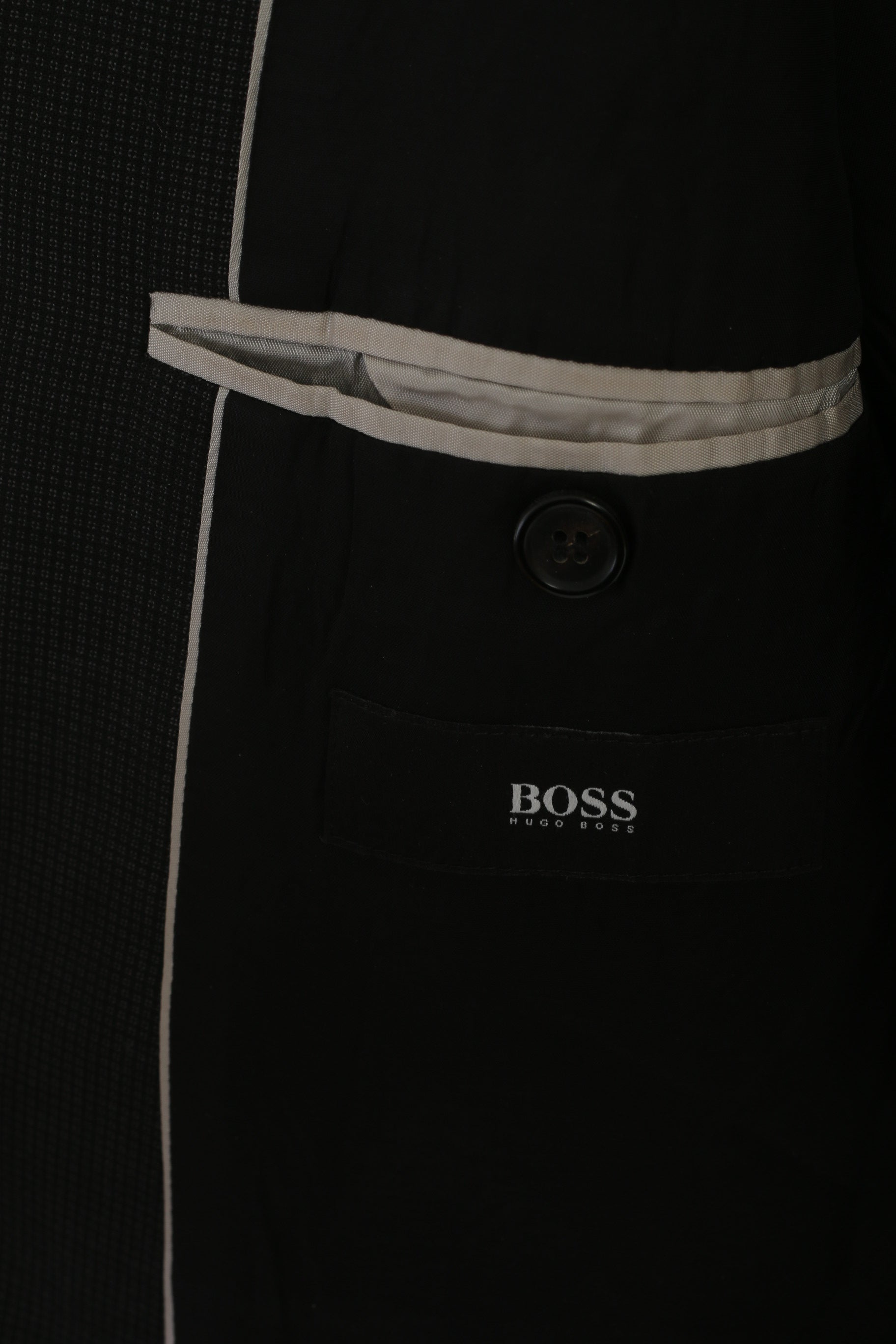Hugo Boss Men 48 38  Blazer Charcoal 100% Wool The Jam Single Breasted Jacket
