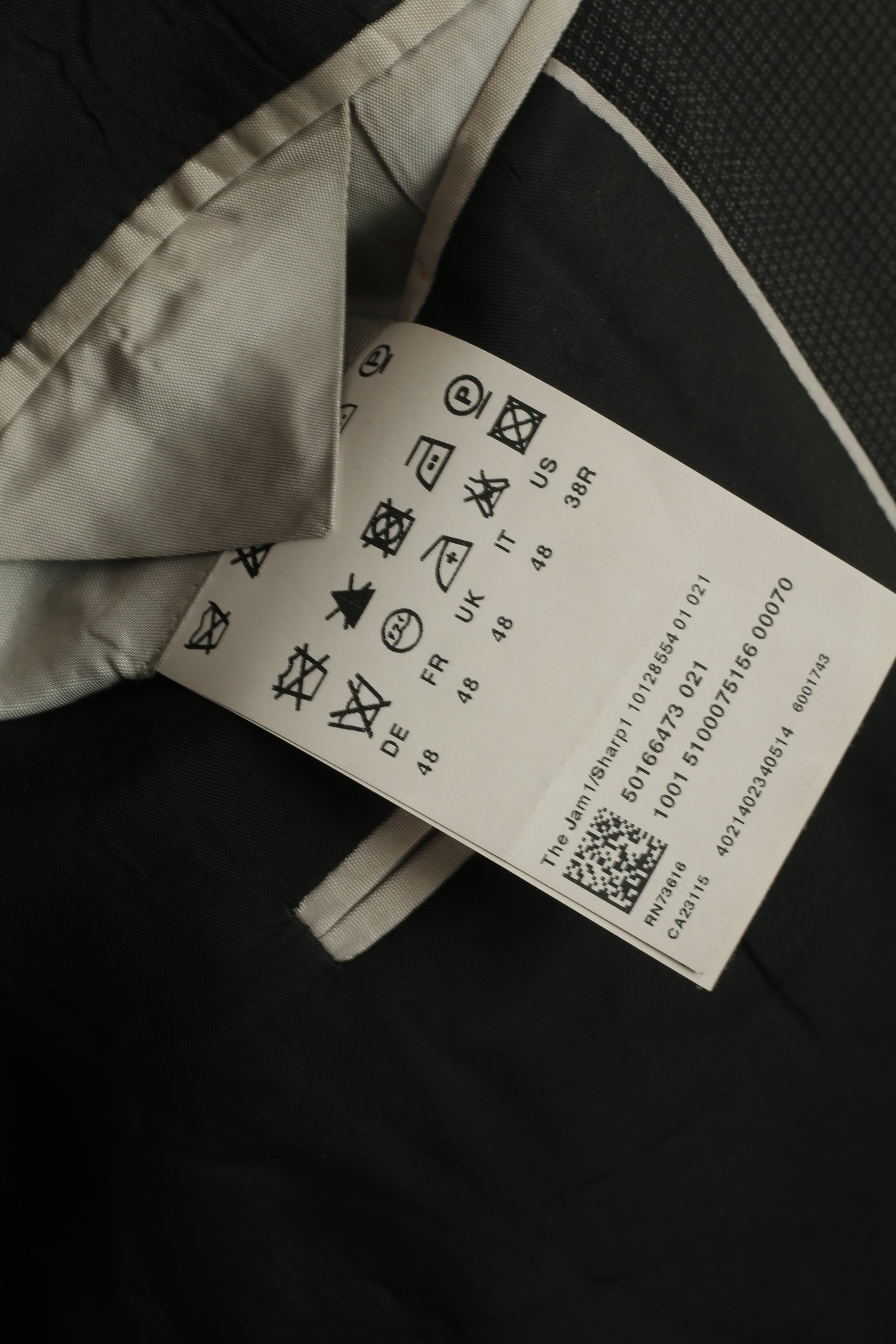 Hugo Boss Men 48 38  Blazer Charcoal 100% Wool The Jam Single Breasted Jacket