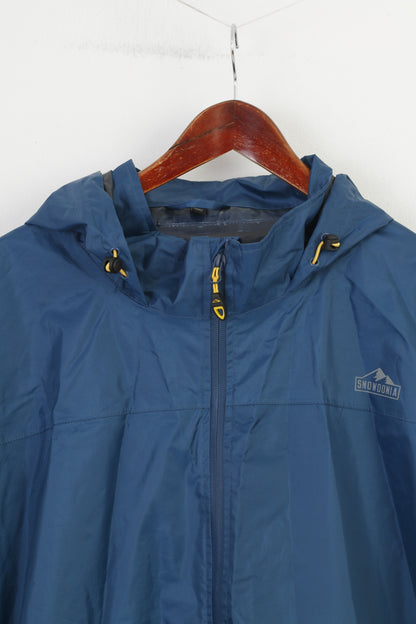 Snowdonia Man 3XL Giacca blu vintage con cerniera intera con cappuccio Outwear Top da esplorazione all'aperto