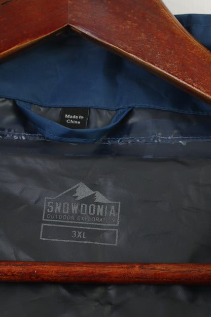 Snowdonia Man 3XL Giacca blu vintage con cerniera intera con cappuccio Outwear Top da esplorazione all'aperto