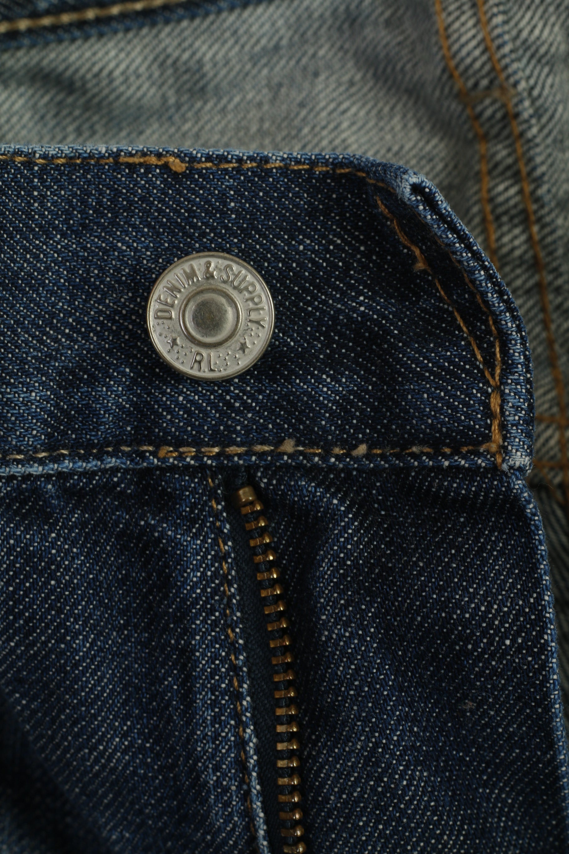 Denim & Supply Ralph Lauren Men 31 Trousers Navy Denim Cotton Straight Pants