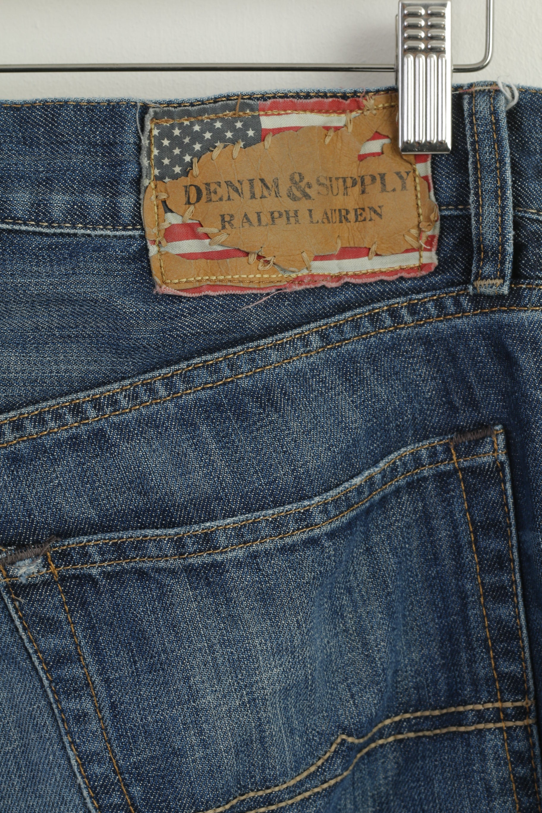 Denim & Supply Ralph Lauren Men 31 Trousers Navy Denim Cotton Straight Pants