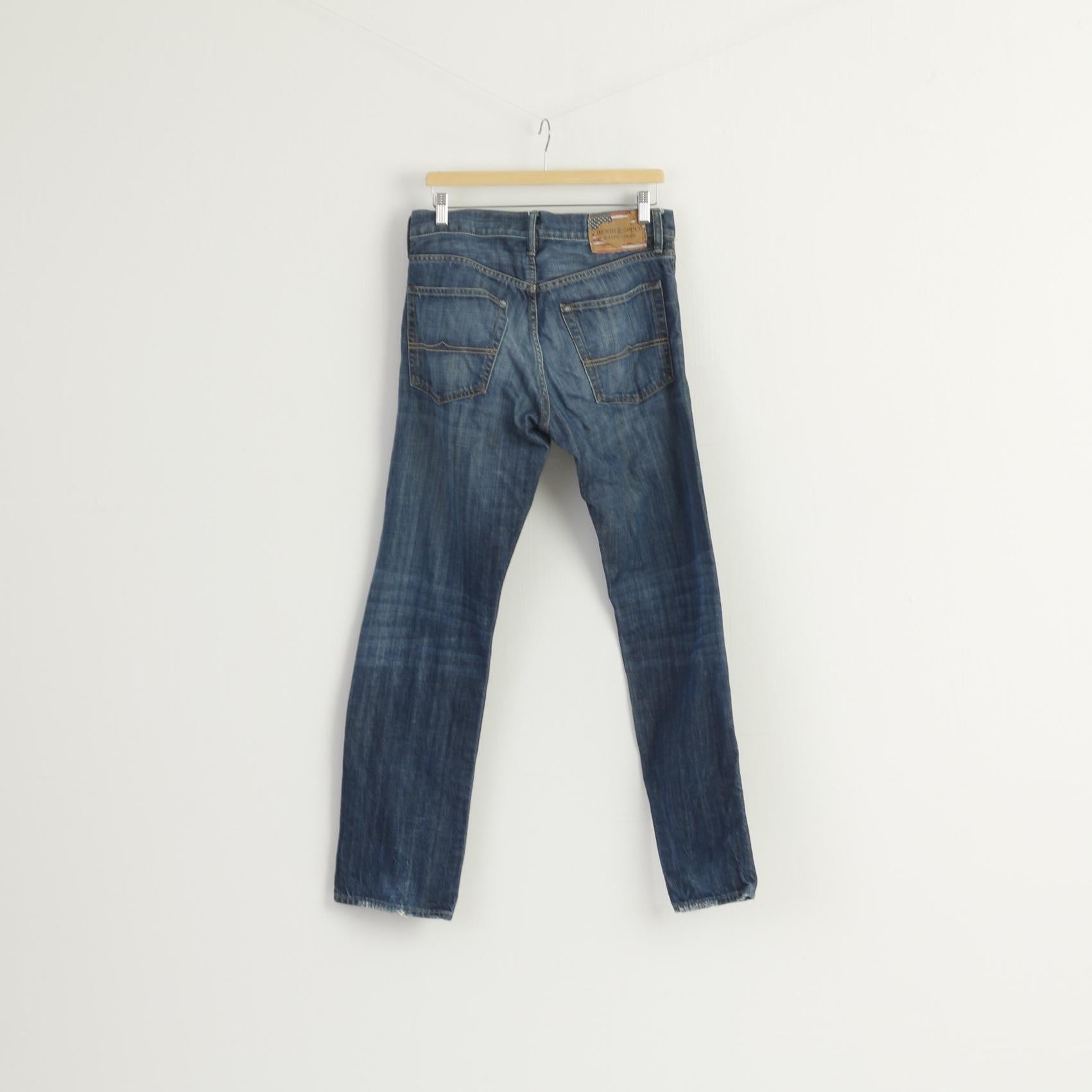 Denim & Supply Ralph Lauren Men 31 Trousers Navy Denim Cotton Straight Pants