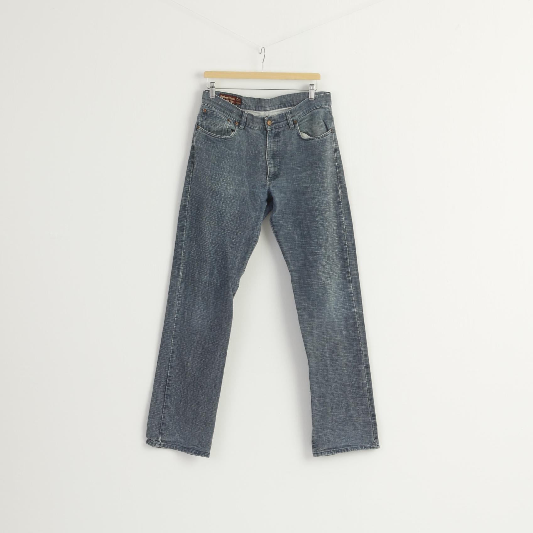 Marlboro Classics Men 34 Jeans Trousers Navy Denim Vintage Straight Pants