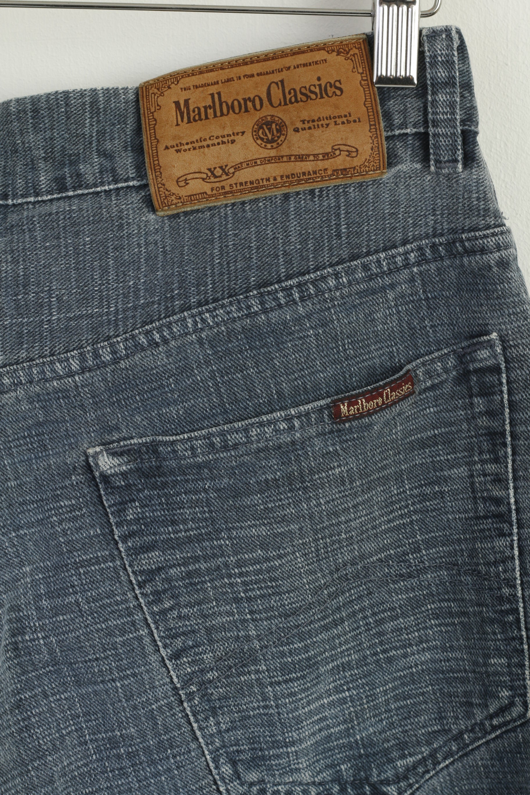 Marlboro Classics Men 34 Jeans Trousers Navy Denim Vintage Straight Pants