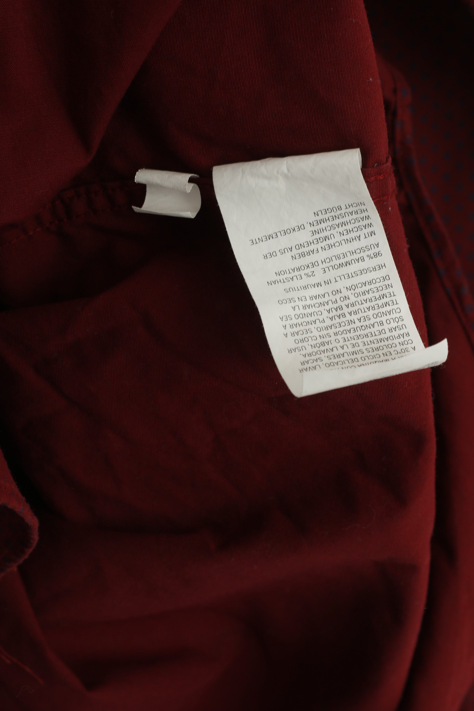 Nautica Men M Casual Shirt Maroon Cotton Classic Fit  Flex Long Sleeve Top