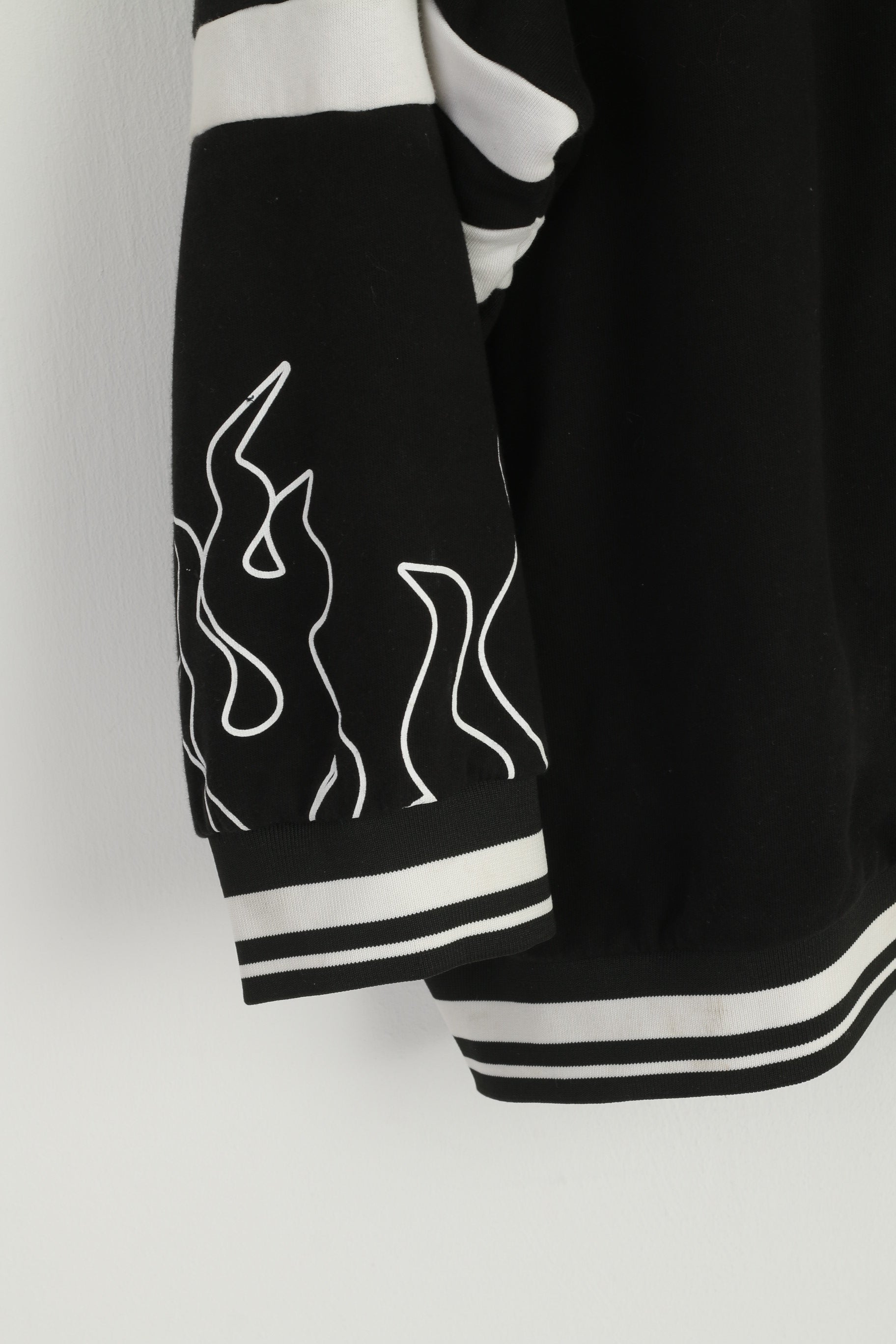 Racing 87 Women XXL Sweatshirt Black Cotton Emroidered Baseball Snap Top