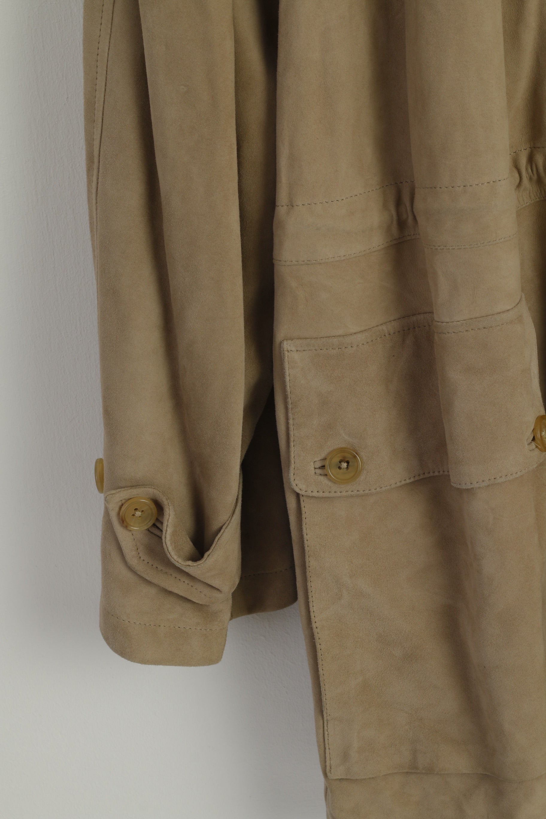 Ralph Lauren Men L Coat Gray Leather Suede Purple Label Vintage Zip Up Made in Italy