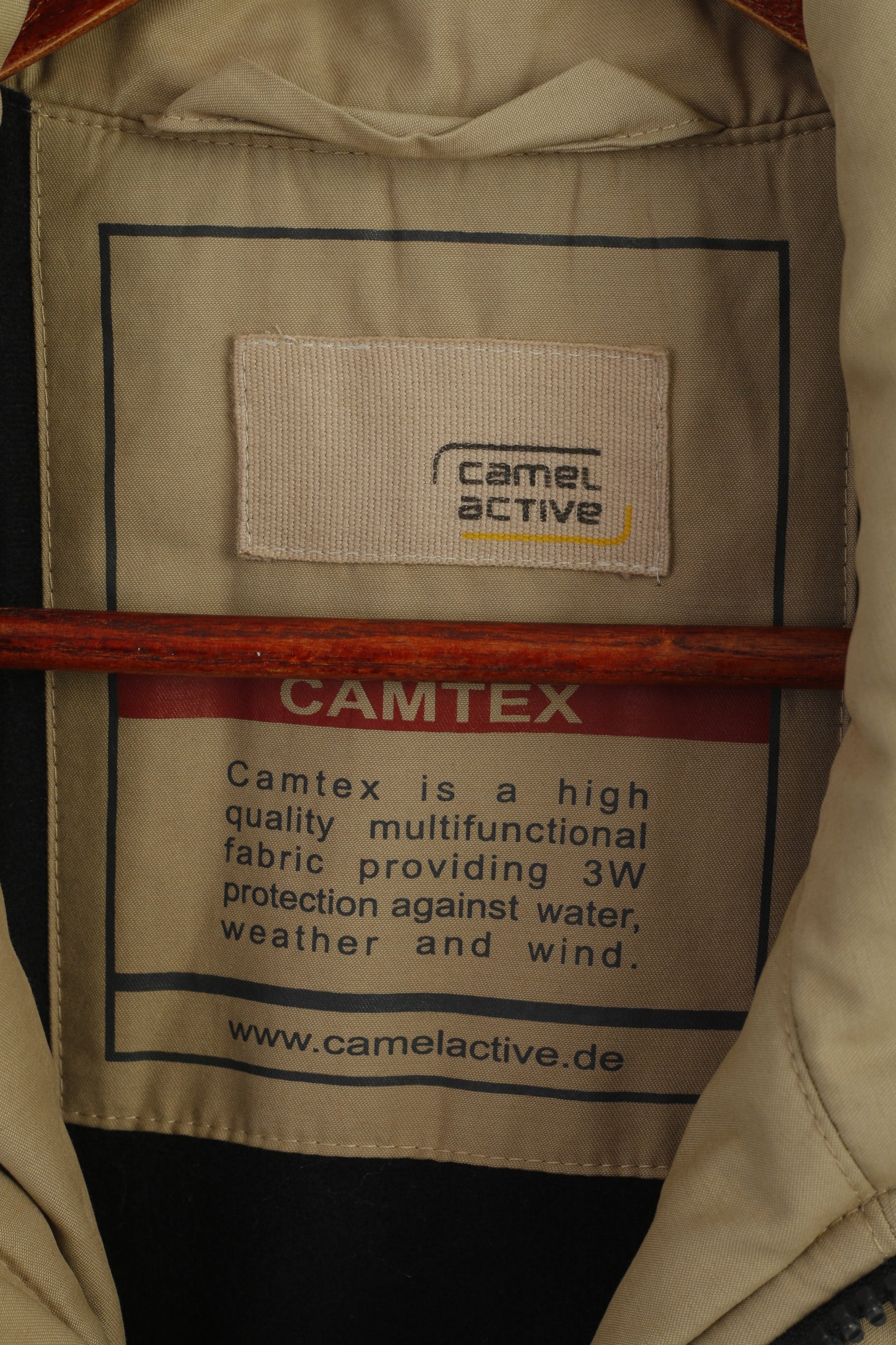 Camel Active Men 52 L Jacket Beige Camtex Padded ZIp Up Waterproof Outdoor Top