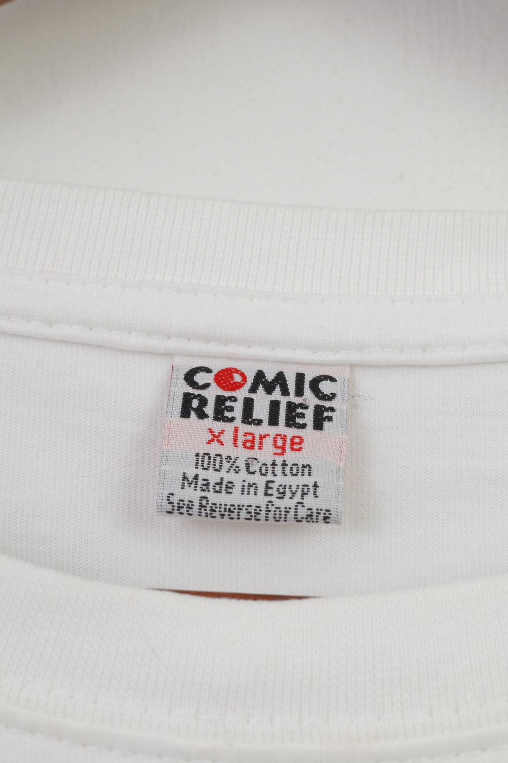 Comic Relief Men XL T-Shirt White Short Sleeve Cotton RND Oversize Graphic  Top