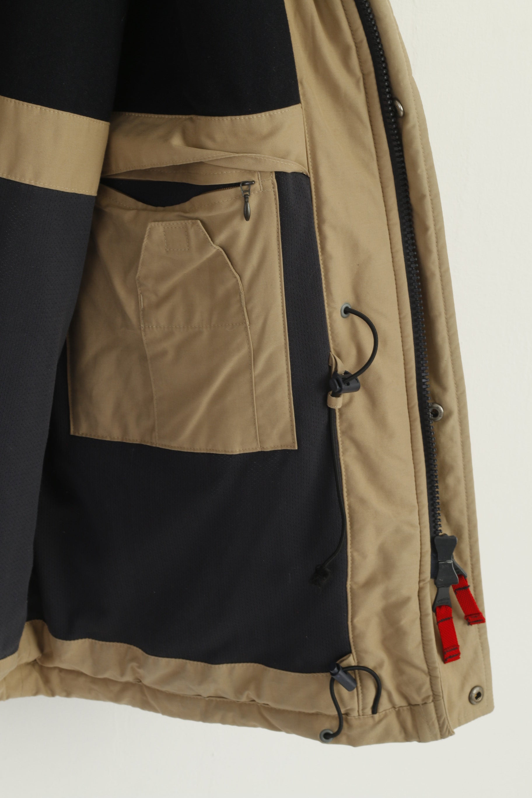 Camel Active Men 52 L Jacket Beige Camtex Padded ZIp Up Waterproof Outdoor Top