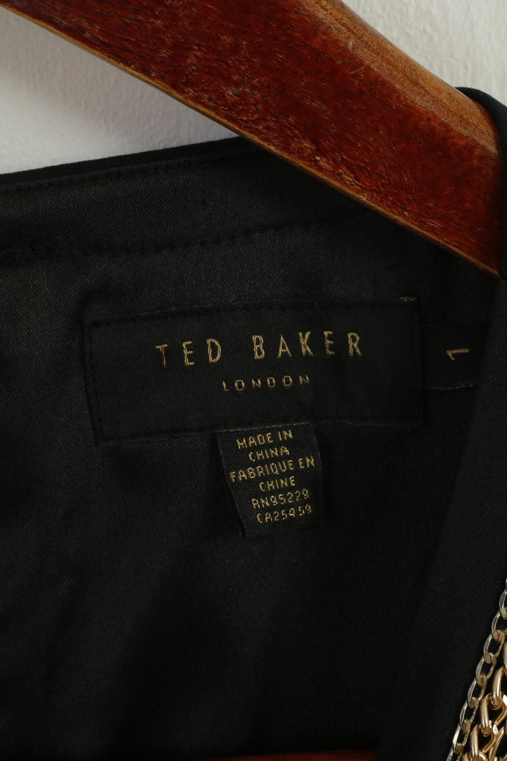 Ted Baker Women 1 S Mini Dress Black Shiny Chains Diamonds Elegant