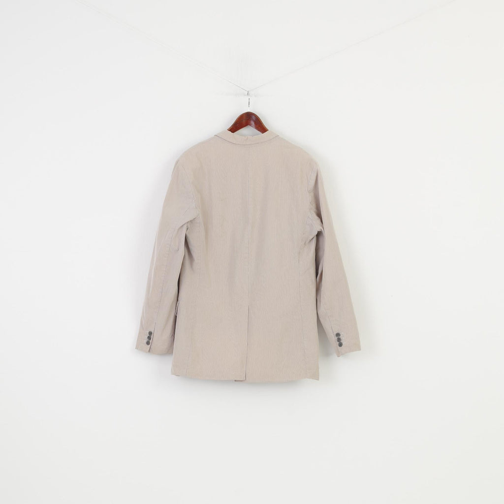 Gap Men M Blazer Breasted Striped Beige Bottoms Cotton Elegant Vintage  Top