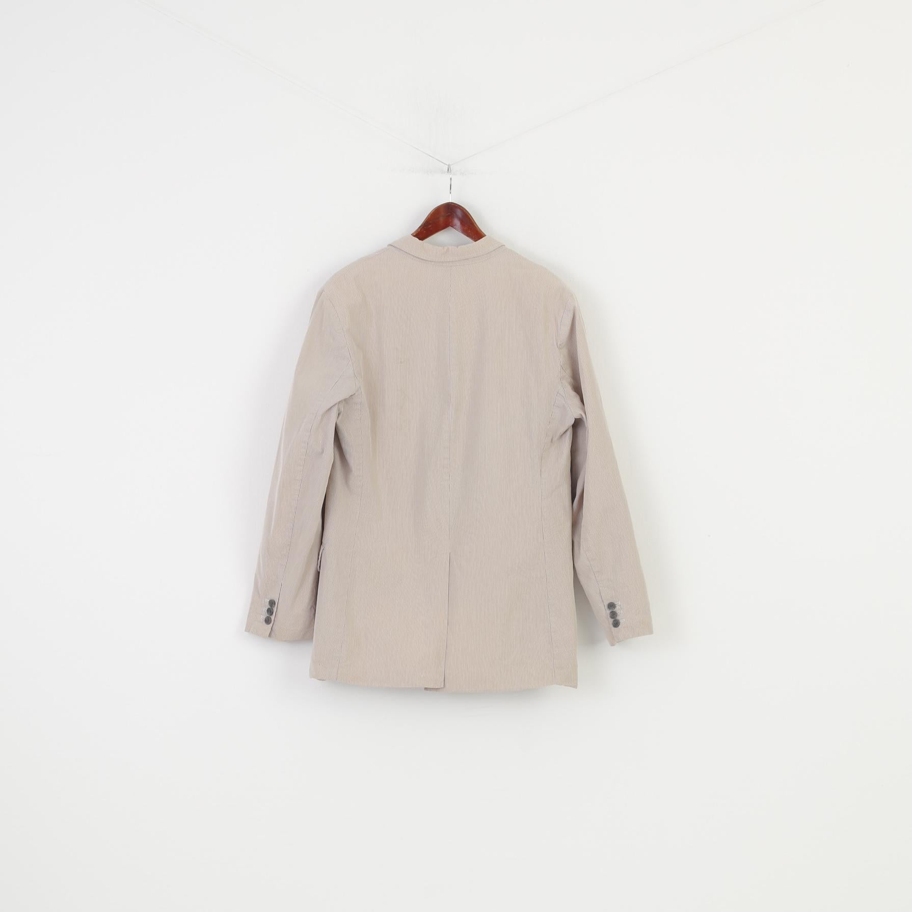 Gap Men M Blazer Breasted Striped Beige Bottoms Cotton Elegant Vintage  Top