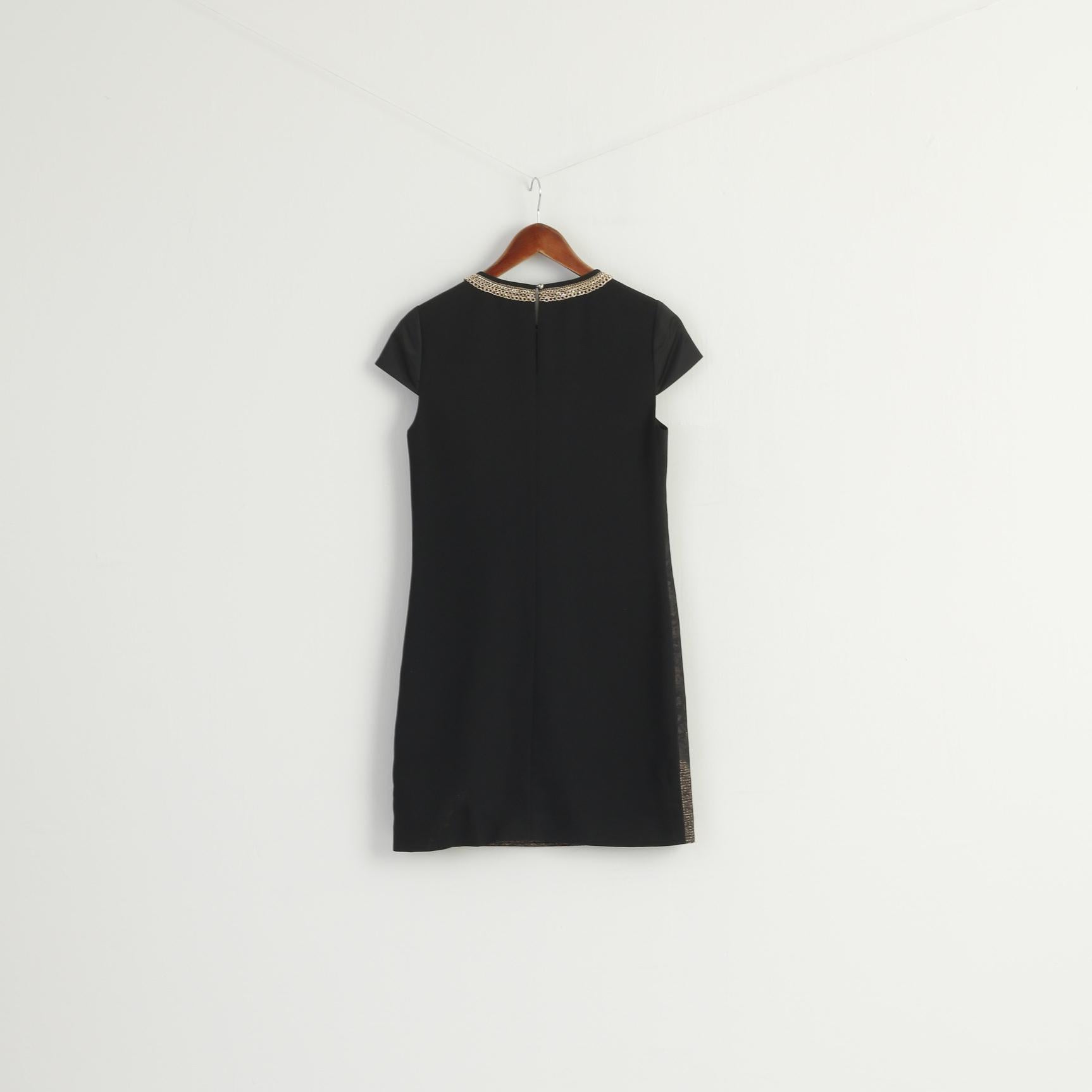 Ted Baker Women 1 S Mini Dress Black Shiny Chains Diamonds Elegant