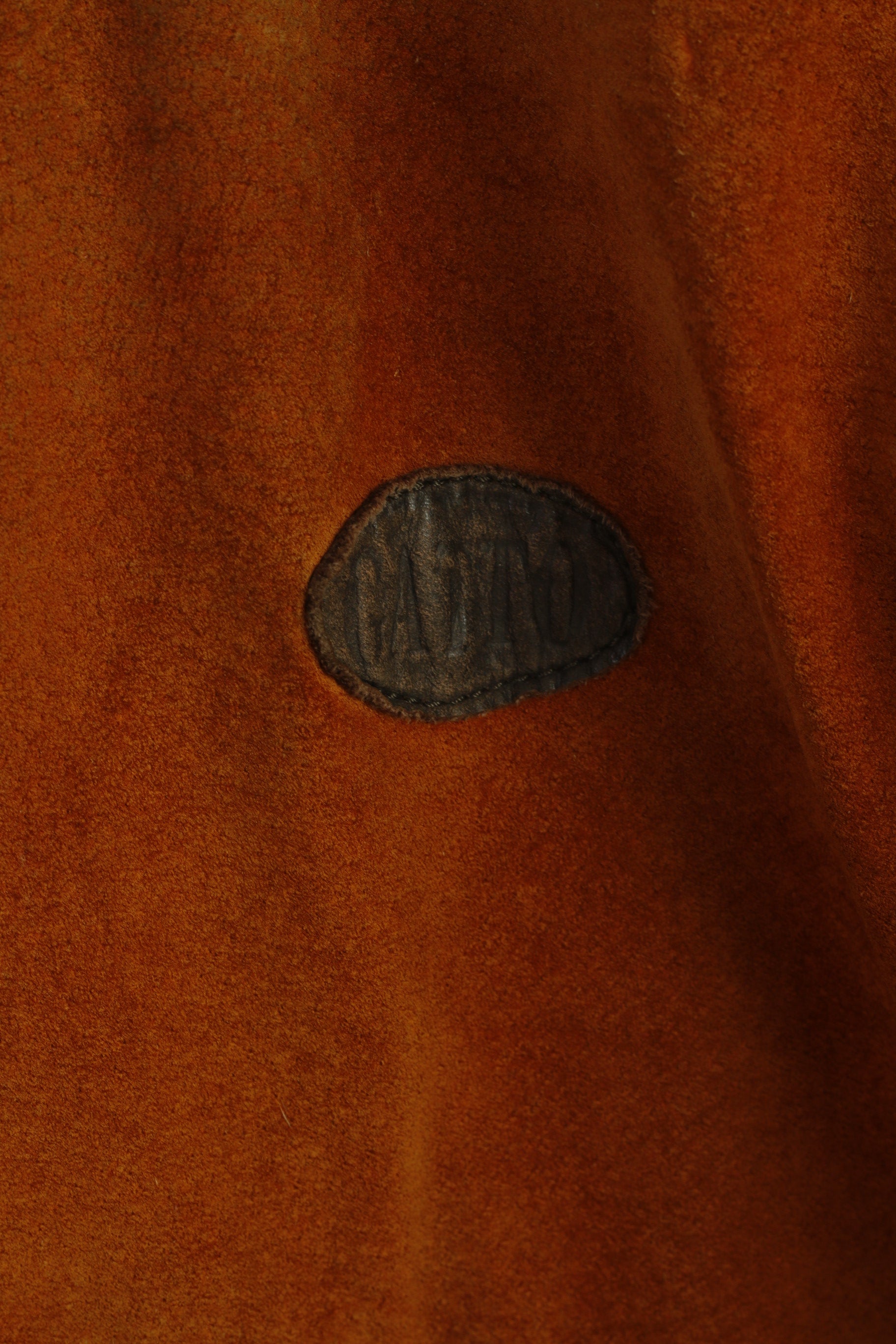 GATTO Women 36 S Jacket Brick Leather Vintage Shoulder Pads Biker Zip Up Top