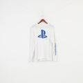 Primark Men M Longsleeve White Cotton Playstation Game Sport Top