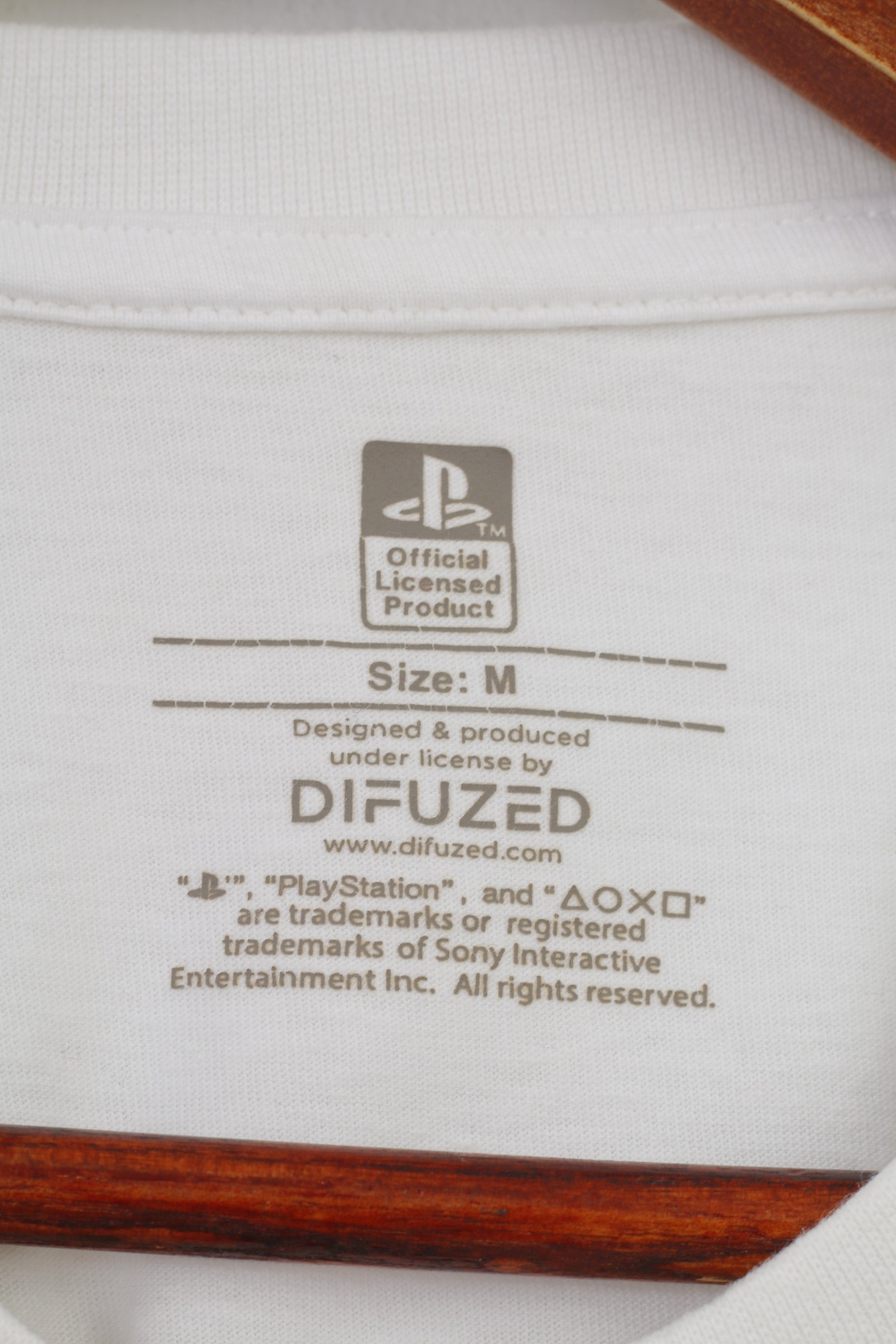 Primark Men M Longsleeve White Cotton Playstation Game Sport Top