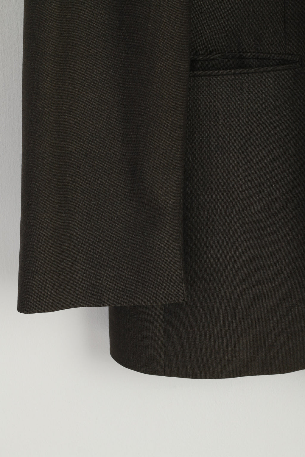 Paul Rosen Men 54 44 Blazer Brown Grey 100% Wool Shiny Single Breasted Jacket