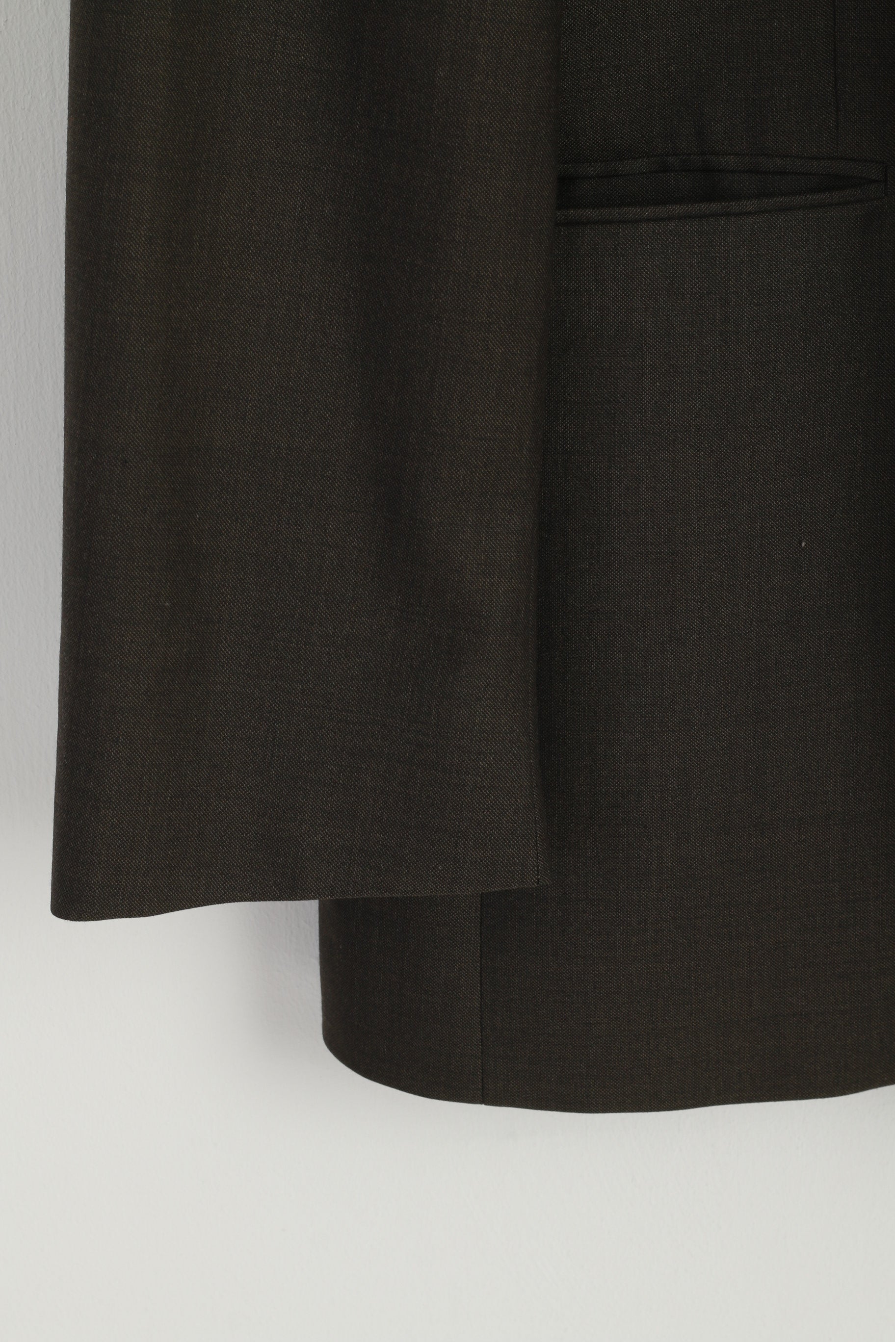 Paul Rosen Men 54 44 Blazer Brown Grey 100% Wool Shiny Single Breasted Jacket