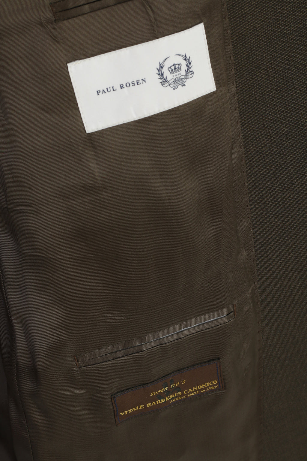 Paul Rosen Men 54 44 Blazer Brown Grey 100% Wool Shiny Single Breasted Jacket