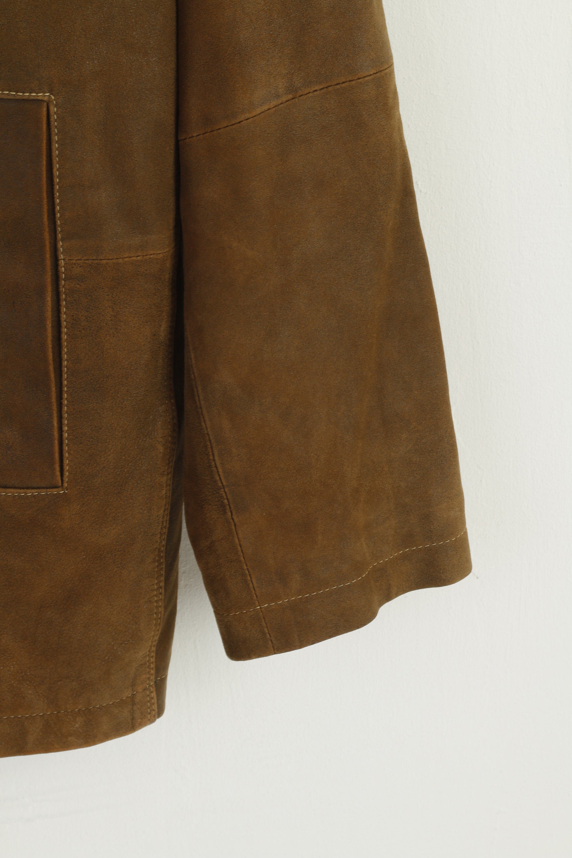 Milestone Men 50 M Jacket Brown Goat Leather Detailed Buttons Classic Top