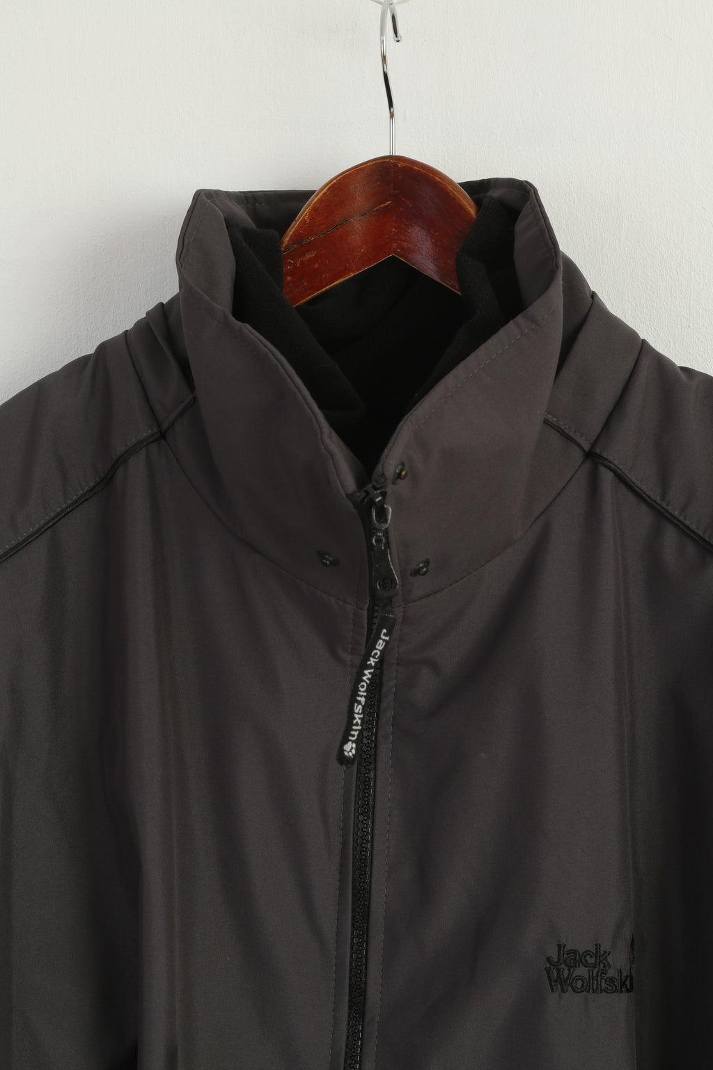 Jack Wolfskin Men 6XL Jacket Gray Outdoor 2in1 Fleece Inside Full Zipper Top