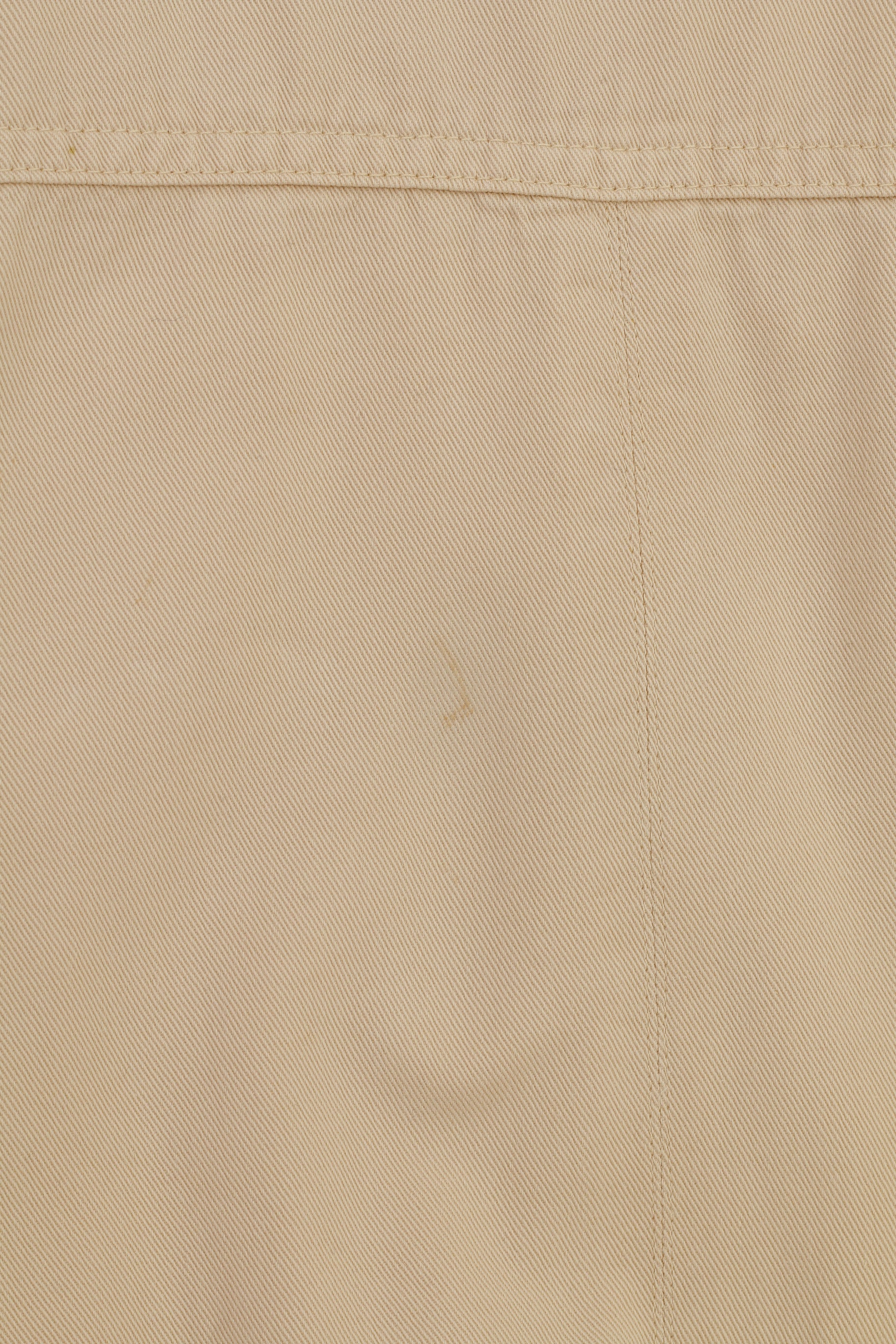 JOHN F. GEE Giacca da donna S Colletto in cotone beige Cerniera completa Manica lunga Tasche vintage Top sportivo
