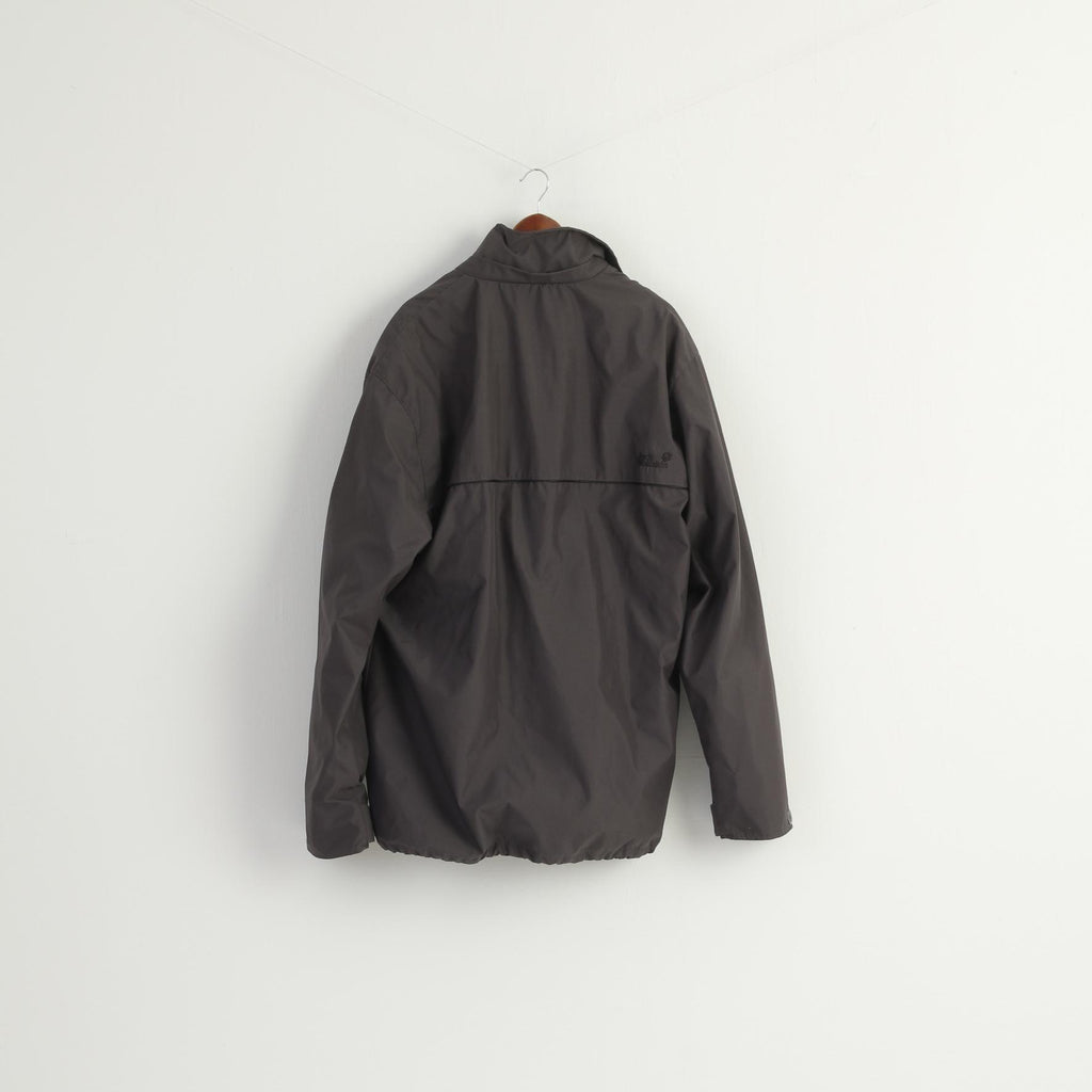 Jack Wolfskin Men 6XL Jacket Gray Outdoor 2in1 Fleece Inside Full Zipper Top