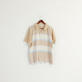 Yves Saint Laurent Men XXL Polo Shirt Beige Cotton Vintage Classit Detailed Buttons Top
