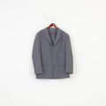 Coxmoore Men 42 Blazer Grey Wool Breasted Bottoms Long Sleeve Elegant Vintage Top