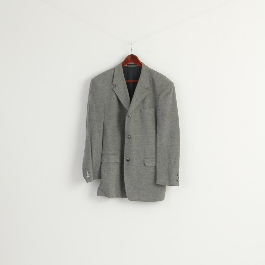 Sandro Pozzi Men 50 40 Blazer Gray Viscose Sport Casual Single Breasted Jacket