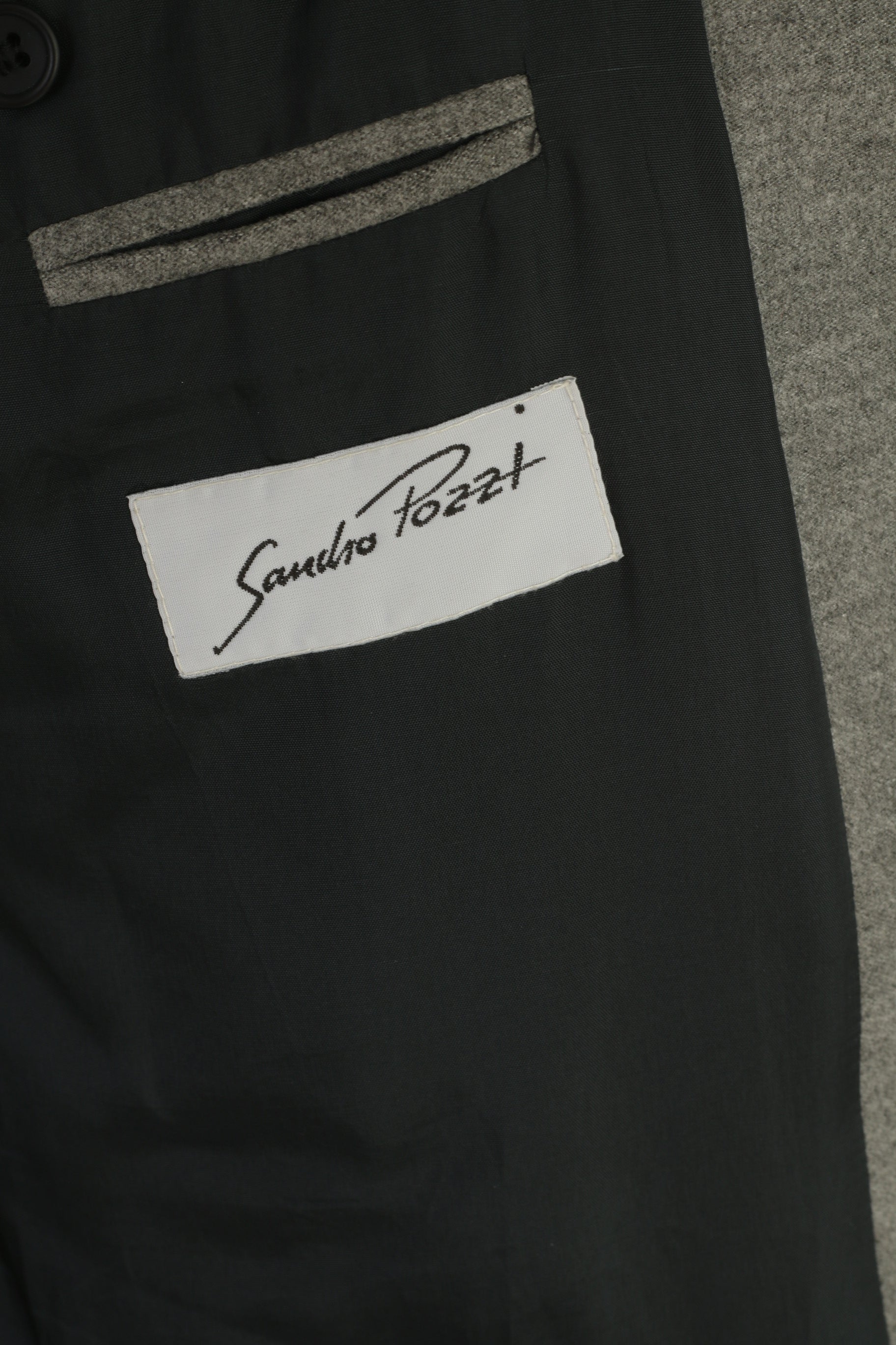 Sandro Pozzi Men 50 40 Blazer Gray Viscose Sport Casual Single Breasted Jacket