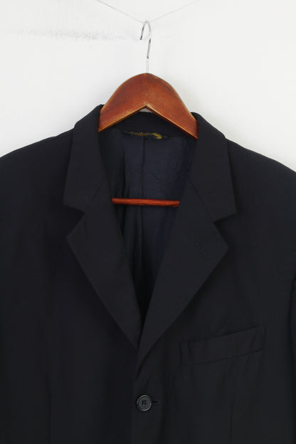 Vivaldi homme 52 Blazer bleu marine col boutonnage laine Super 110'S Lanificio Mario Zegna Spa boutons élégant Vintage haut