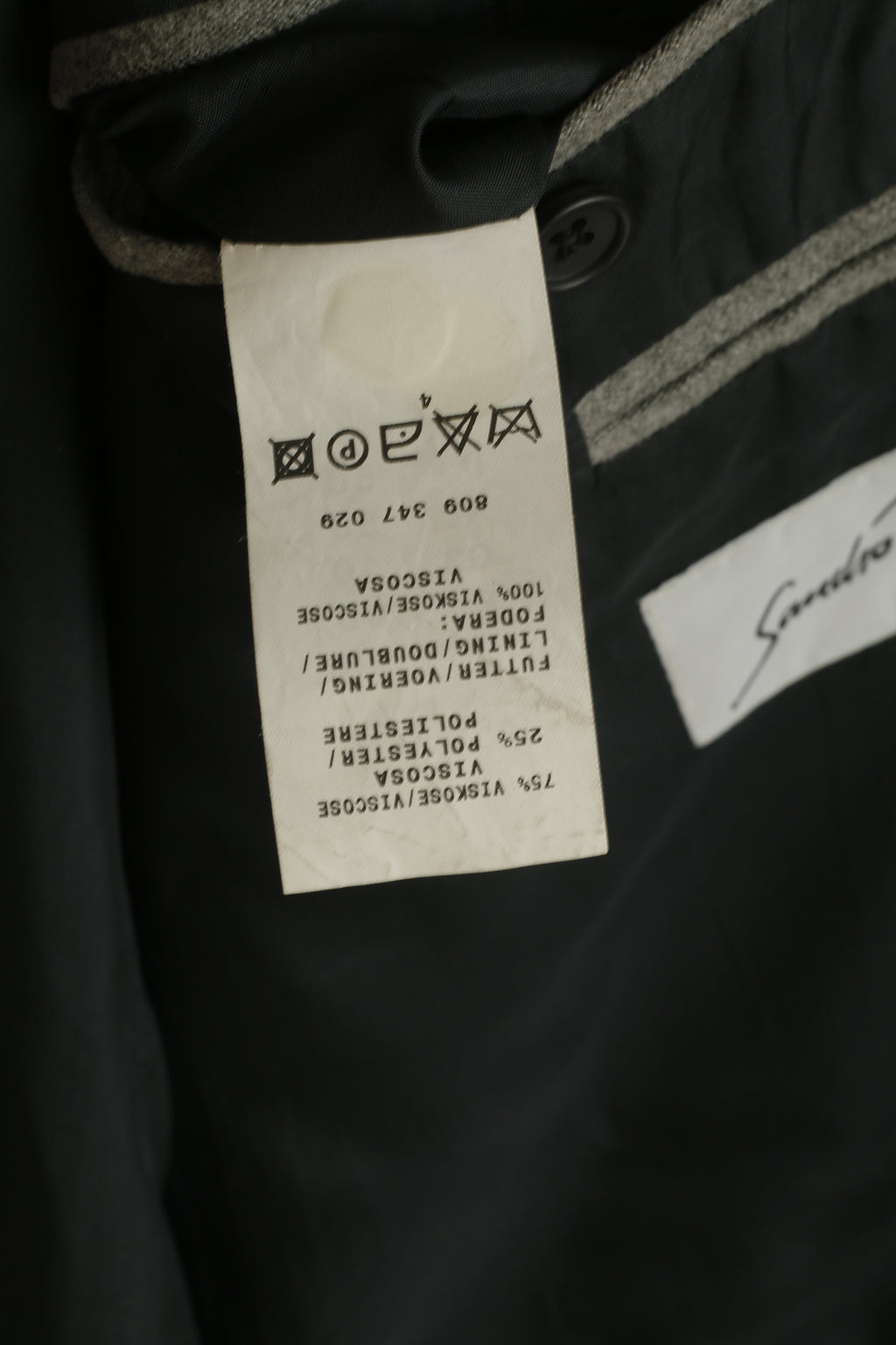 Sandro Pozzi Men 50 40 Blazer Gray Viscose Sport Casual Single Breasted Jacket