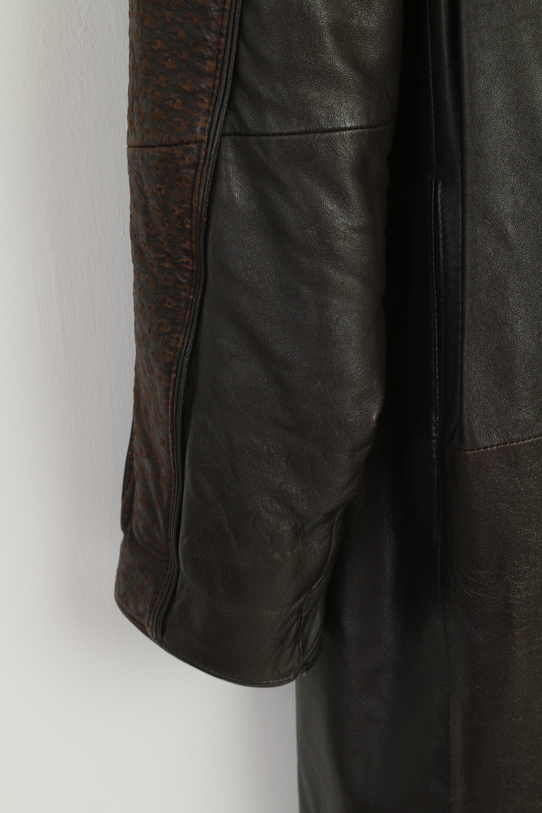 Norma Modell Women 38 M Jacket Brown Leather Vintage Shoulder Pads Oversize Top