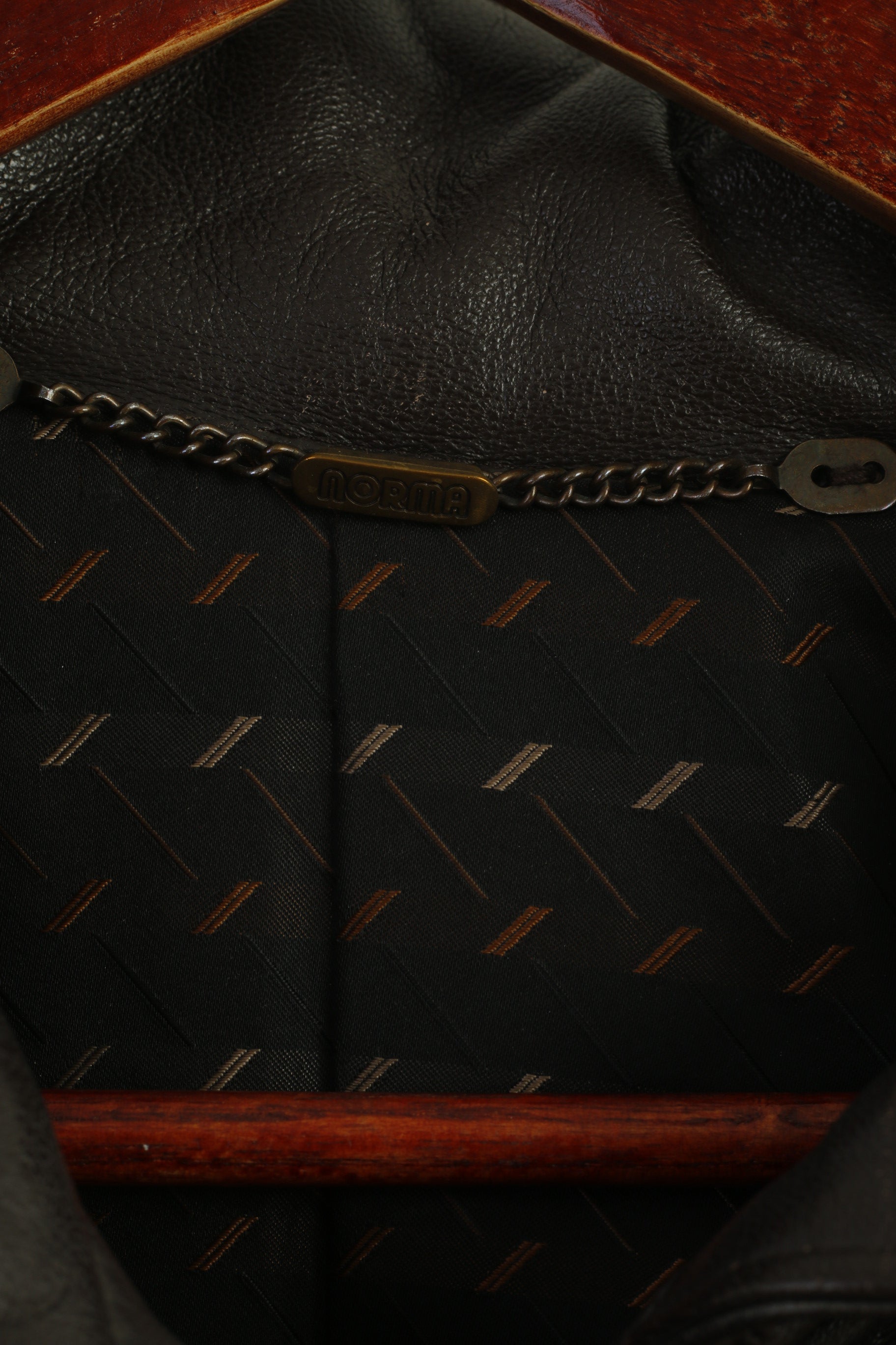 Norma Modell Women 38 M Jacket Brown Leather Vintage Shoulder Pads Oversize Top